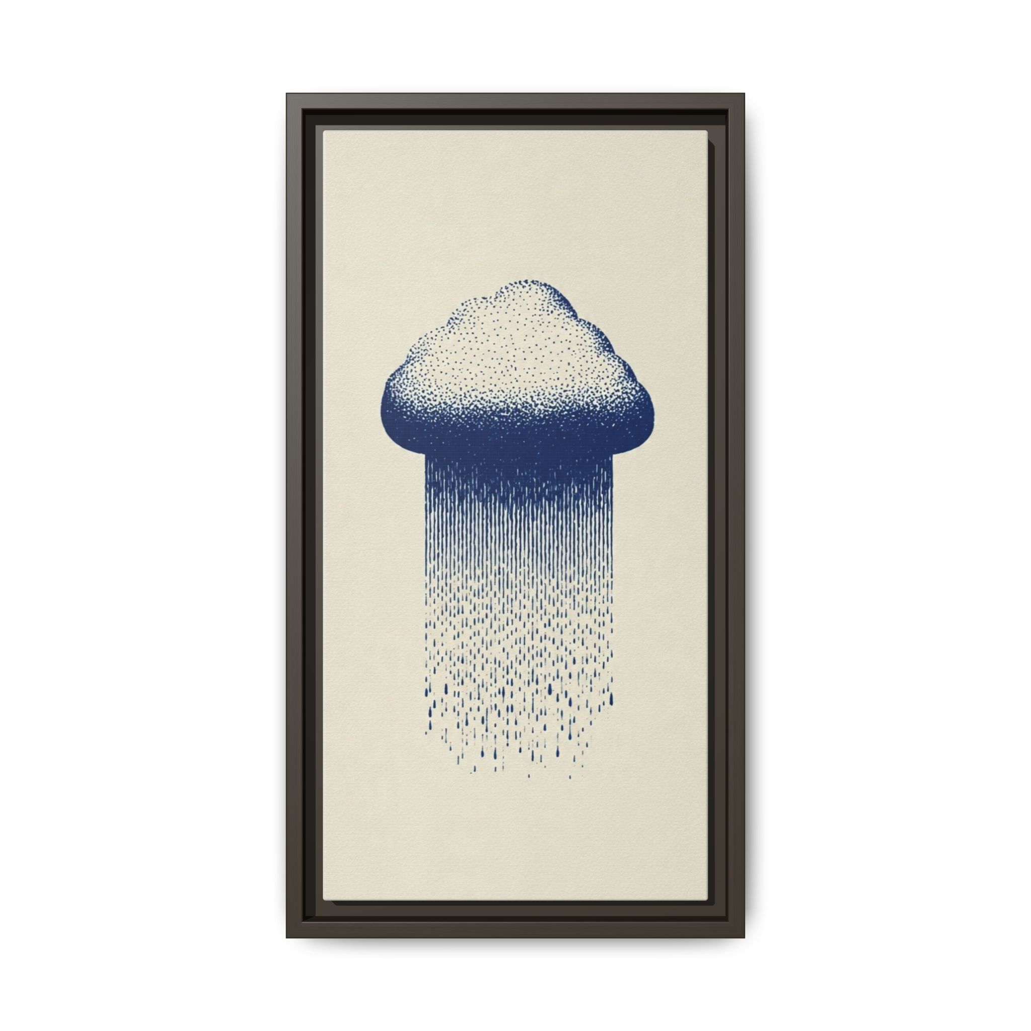 Framed Canvas Wall Art — Blue Rain Cloud Minimalist Print - Image 85