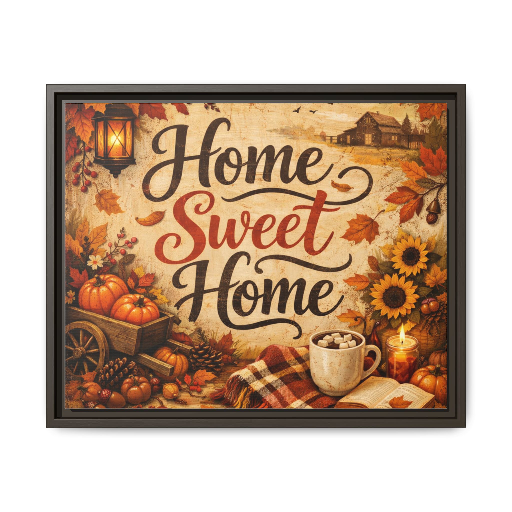 Home Sweet Home Autumn Canvas Wall Art (Framed Matte) - Image 5