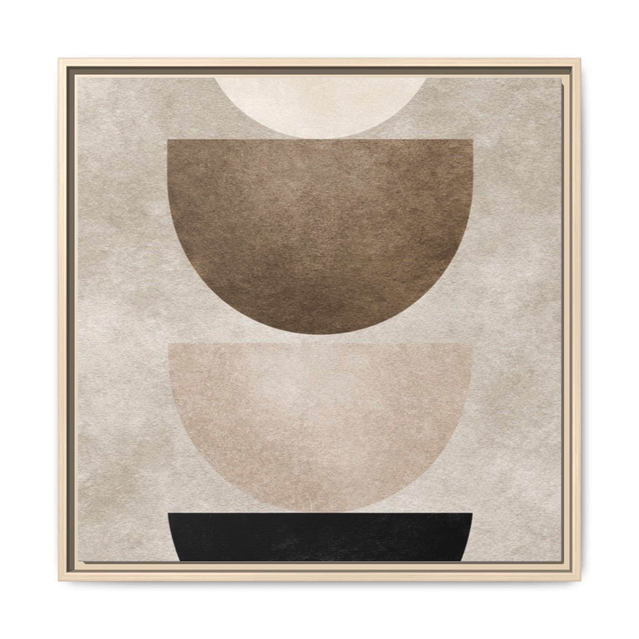 Abstract Neutral Geometric Canvas Print — Stacked Circles Framed Wall Art - Image 25