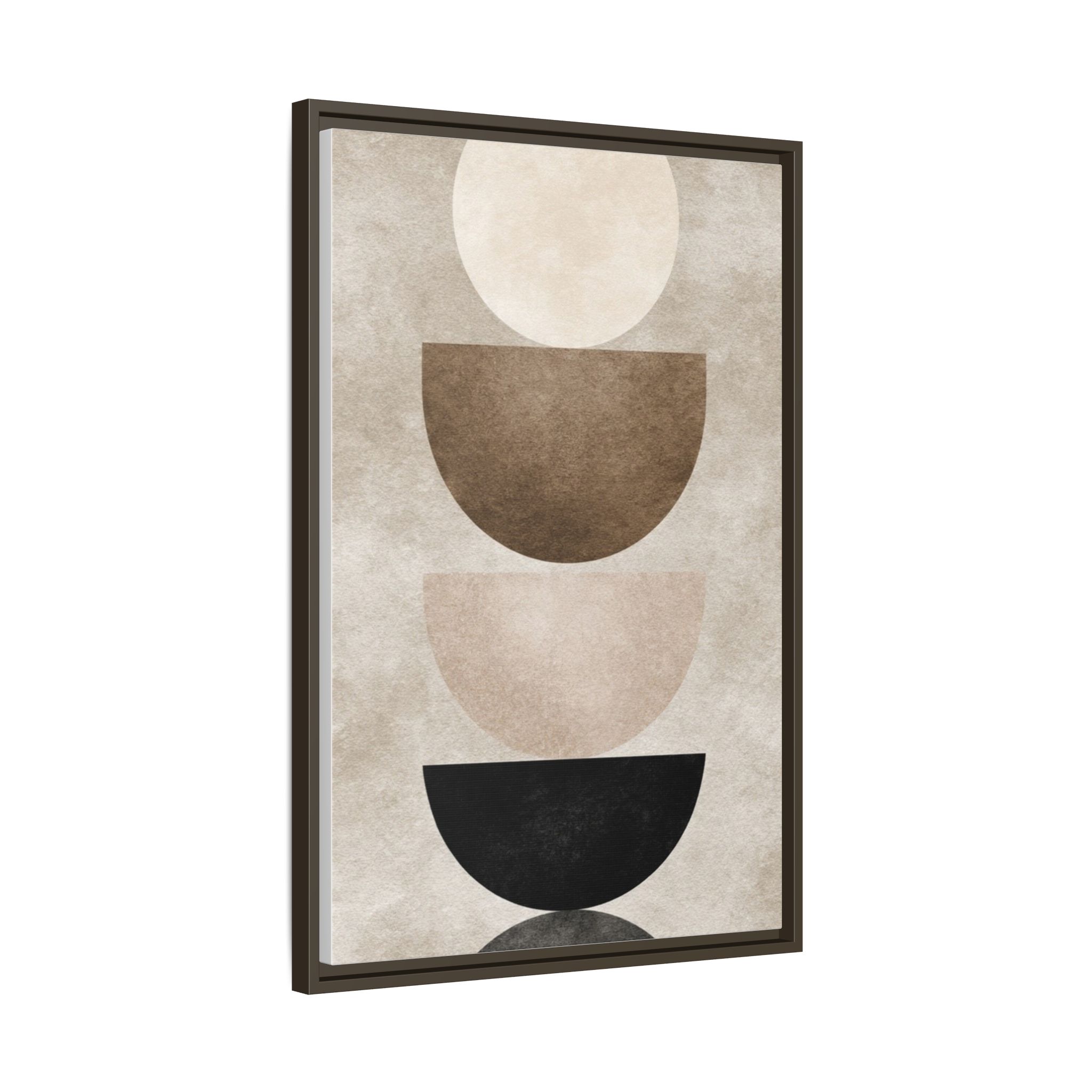 Abstract Neutral Geometric Canvas Print — Stacked Circles Framed Wall Art - Image 190