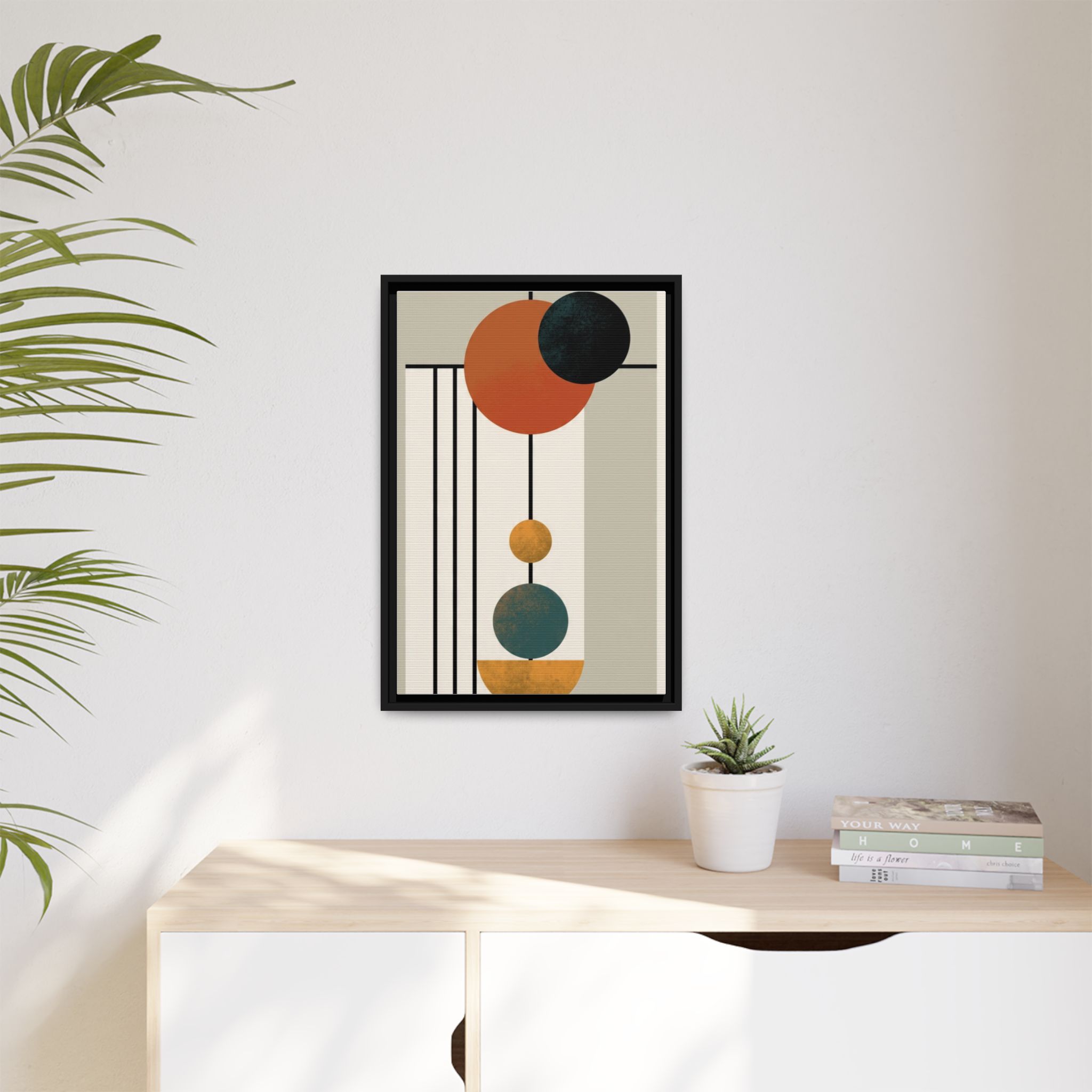 Abstract Geometric Wall Art Print — Matte Framed Canvas - Image 227