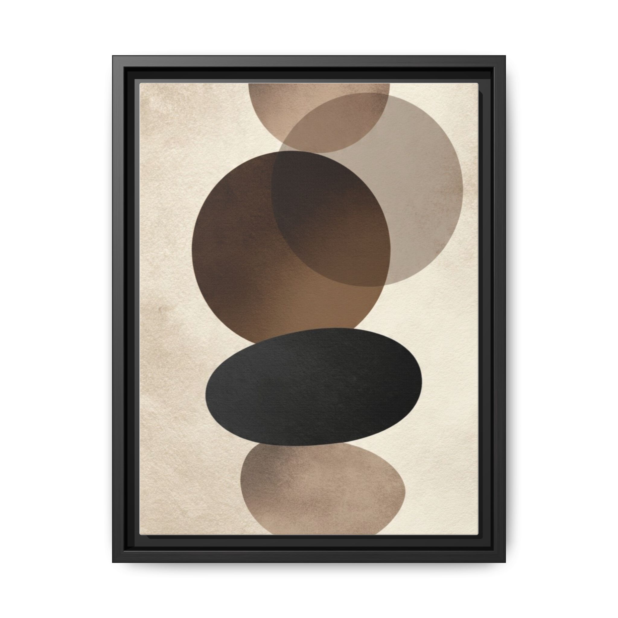Framed Abstract Circles Matte Canvas Print — Neutral Mid-Century Wall Art - Image 69
