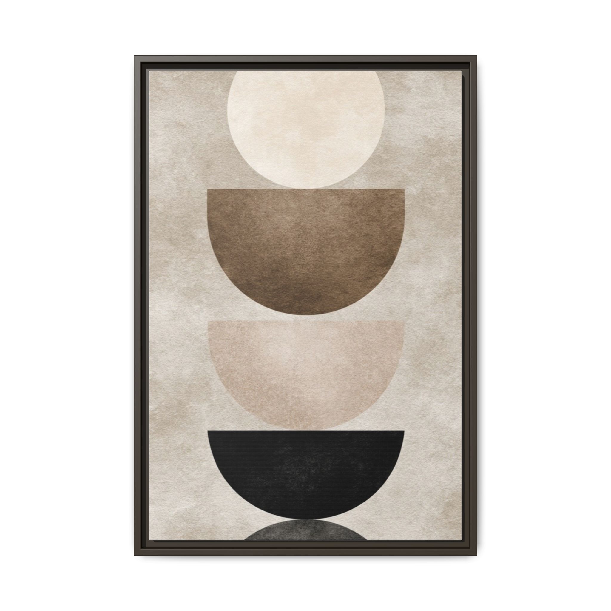 Abstract Neutral Geometric Canvas Print — Stacked Circles Framed Wall Art - Image 189