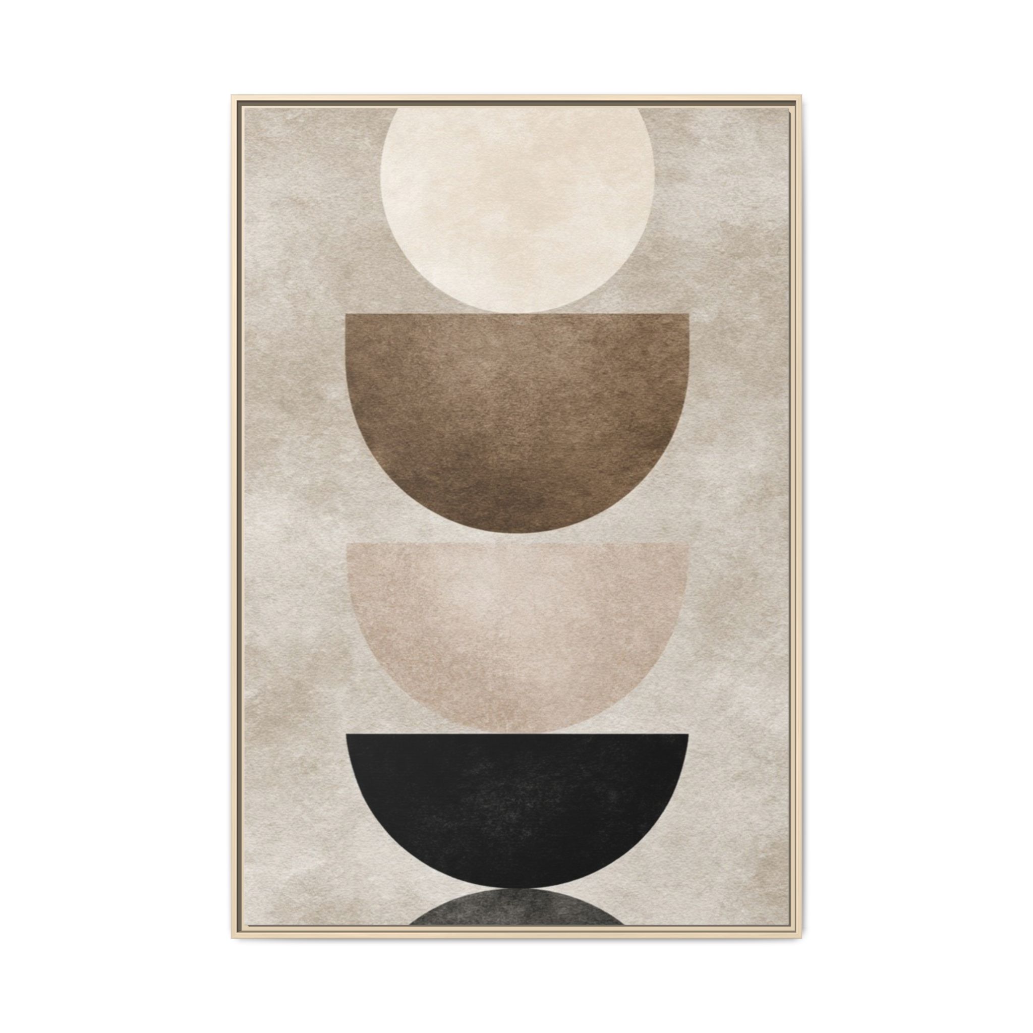 Abstract Neutral Geometric Canvas Print — Stacked Circles Framed Wall Art - Image 109
