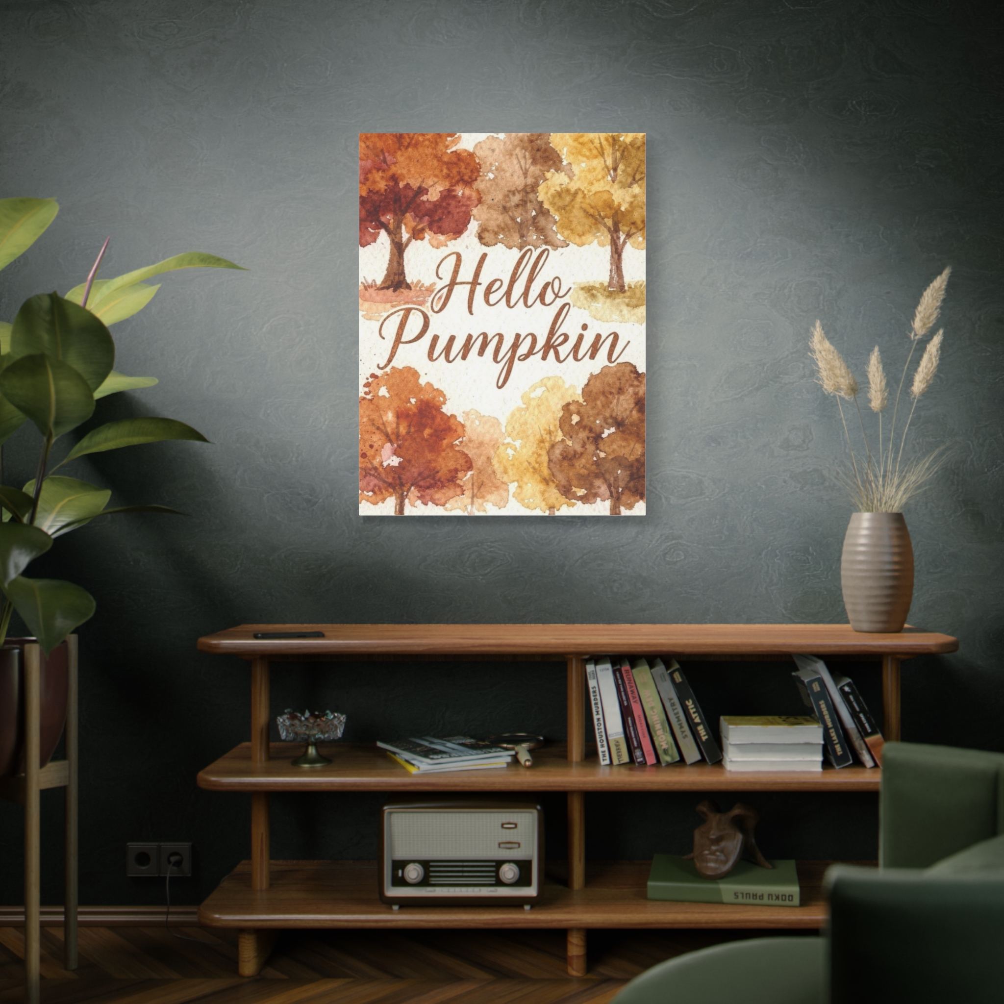 Hello Pumpkin Fall Canvas Wall Art – Autumn Watercolor Home Decor - Image 15