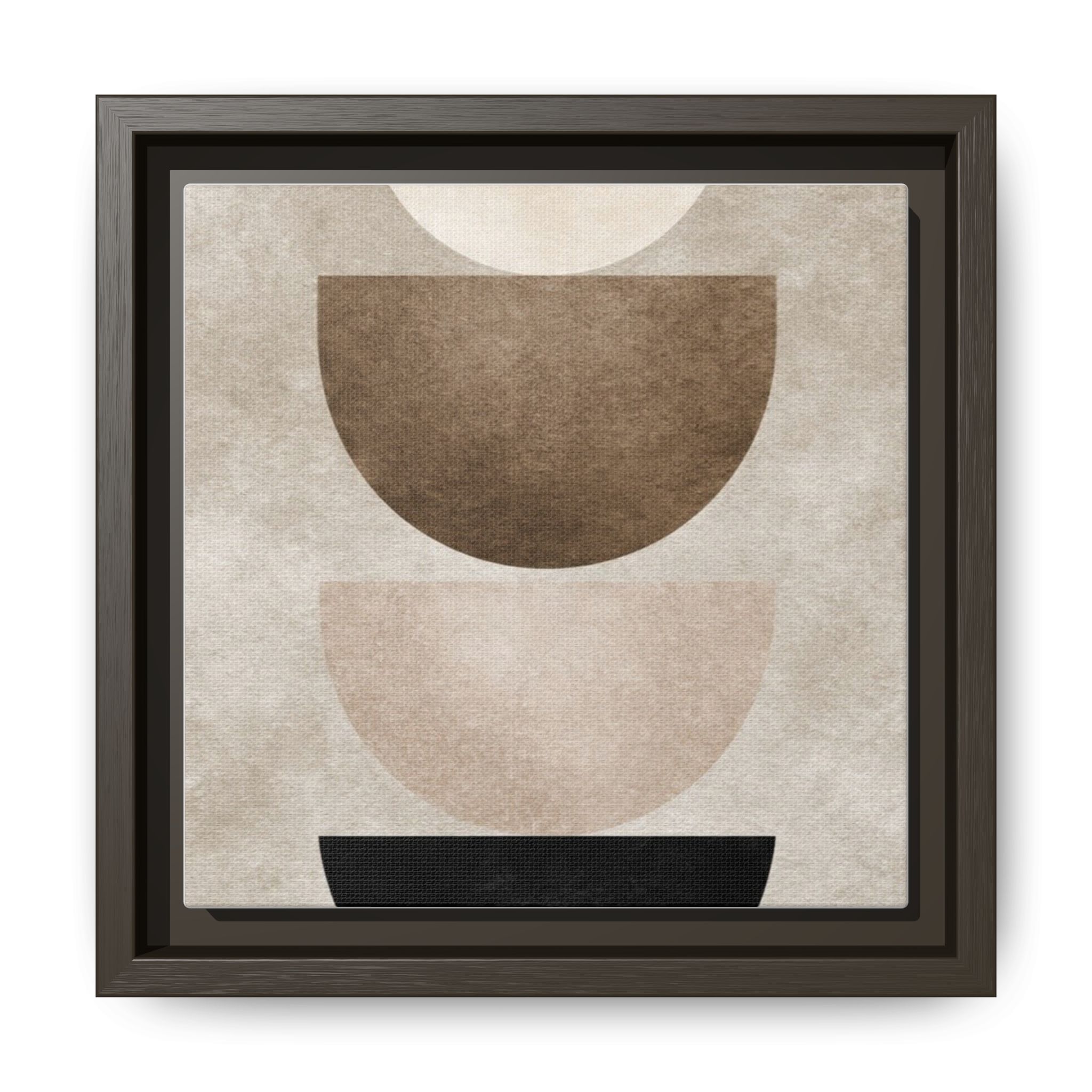 Abstract Neutral Geometric Canvas Print — Stacked Circles Framed Wall Art - Image 41