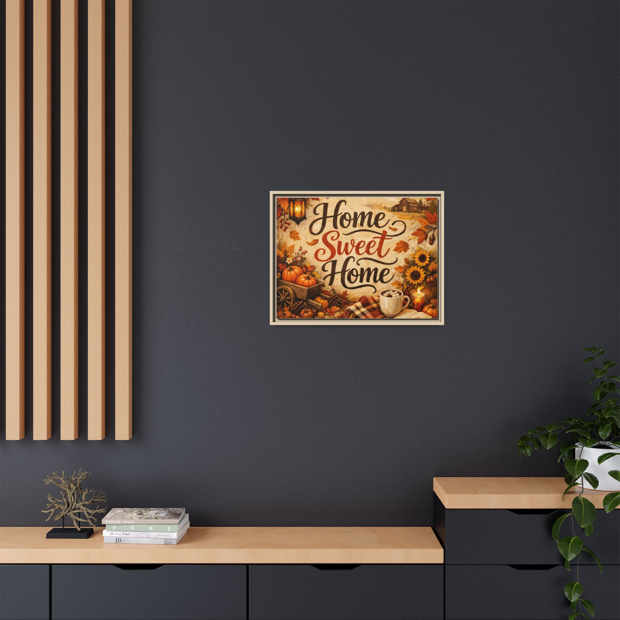 Home Sweet Home Autumn Canvas Wall Art (Framed Matte) - Image 7