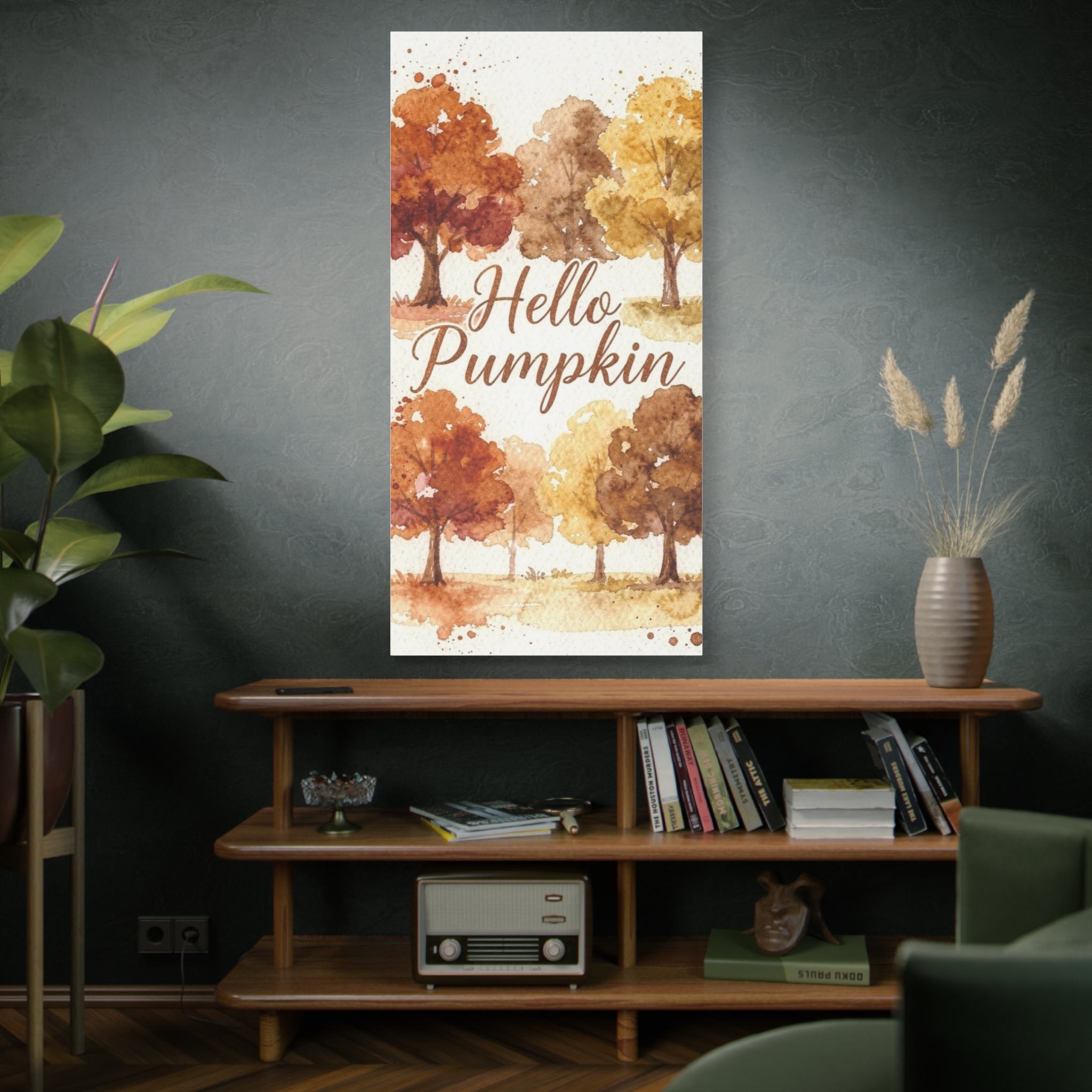Hello Pumpkin Fall Canvas Wall Art – Autumn Watercolor Home Decor - Image 13