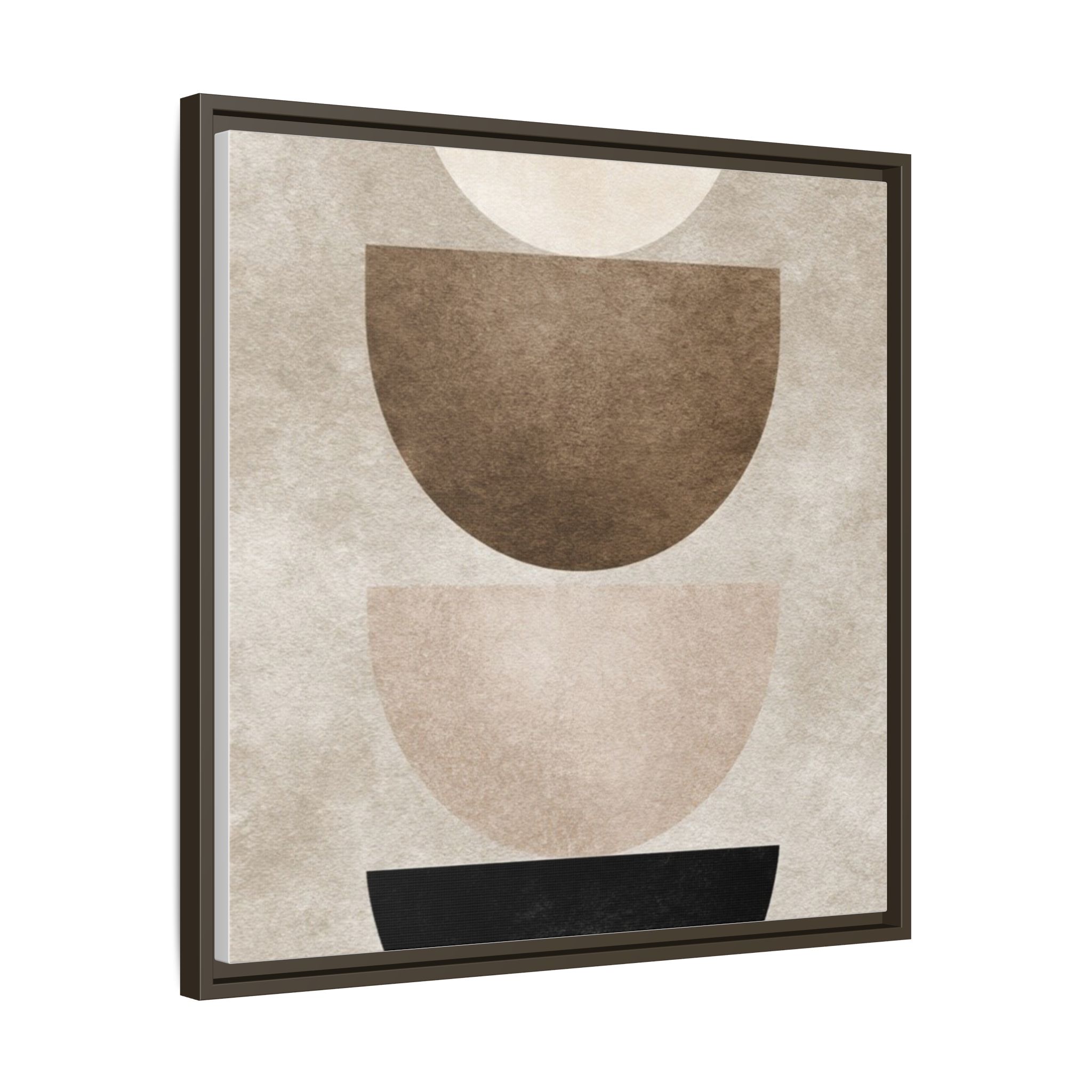 Abstract Neutral Geometric Canvas Print — Stacked Circles Framed Wall Art - Image 30