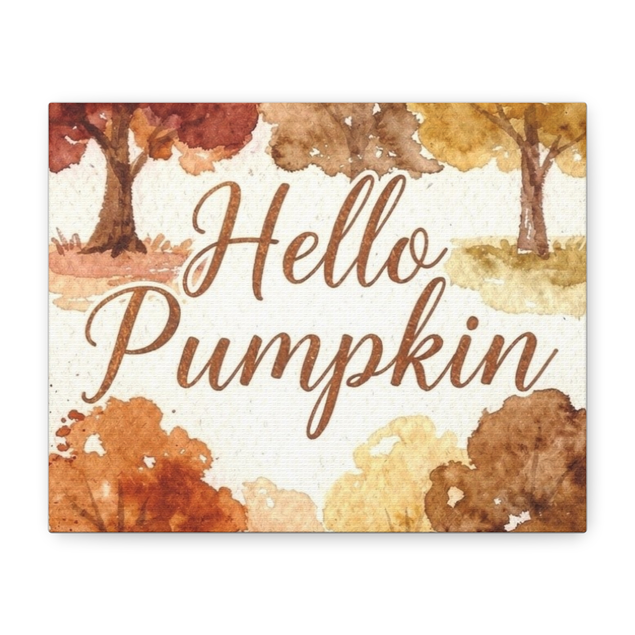 Hello Pumpkin Fall Canvas Wall Art – Autumn Watercolor Home Decor - Image 5