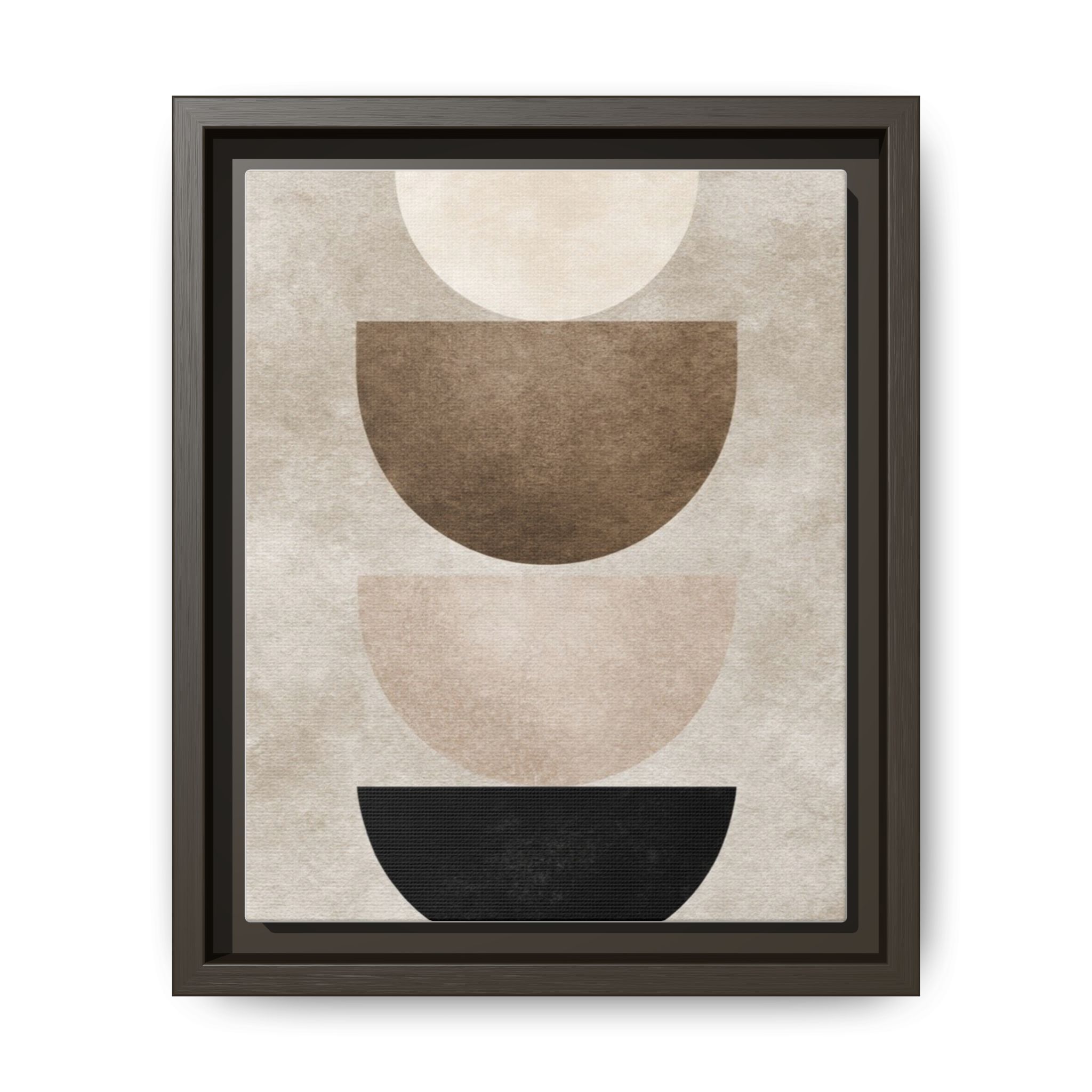Abstract Neutral Geometric Canvas Print — Stacked Circles Framed Wall Art - Image 205