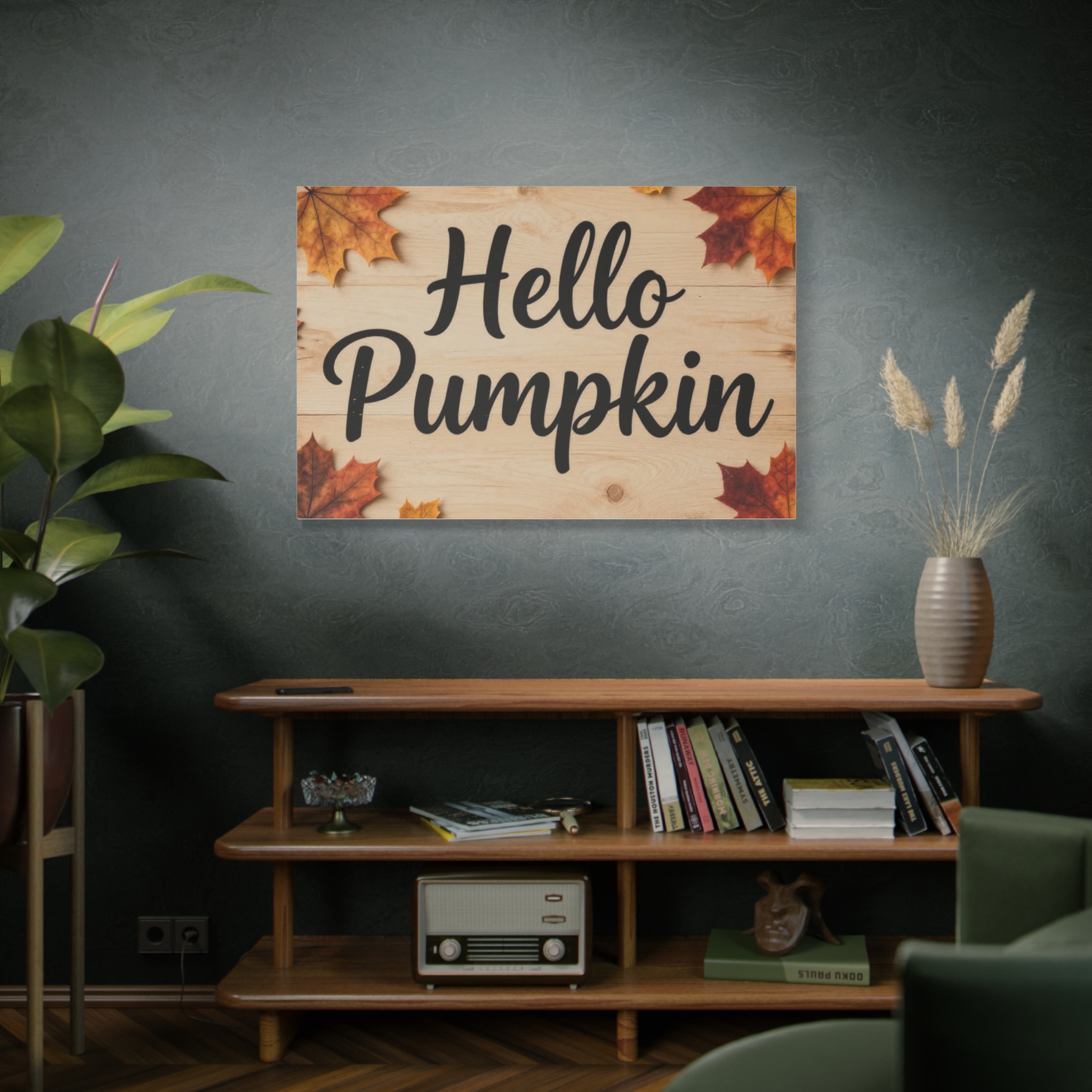 Hello Pumpkin Canvas Wall Art — Autumn Leaves Fall Home Decor - Image 5