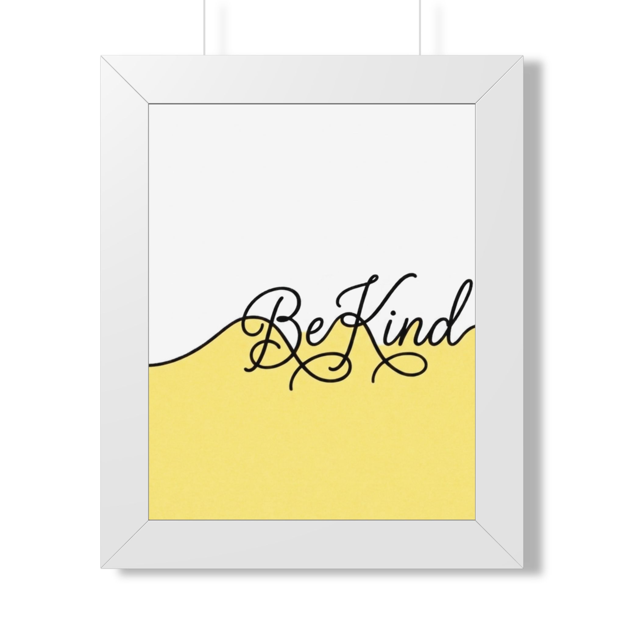 Be Kind Framed Poster — Yellow Inspirational Wall Art - Image 3