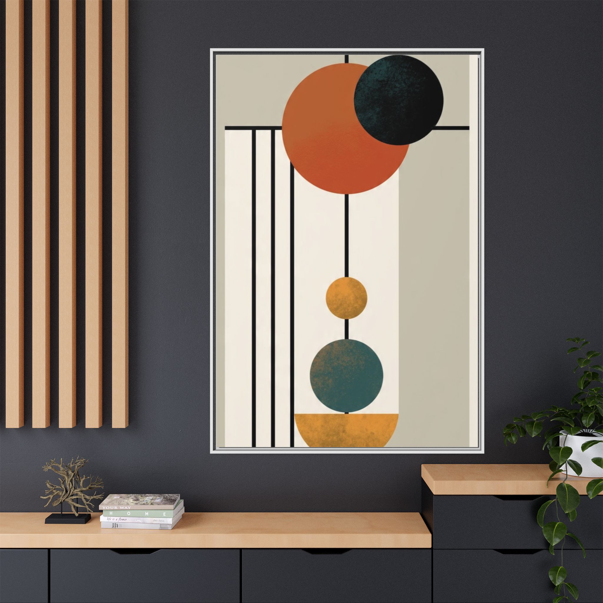 Abstract Geometric Wall Art Print — Matte Framed Canvas - Image 56