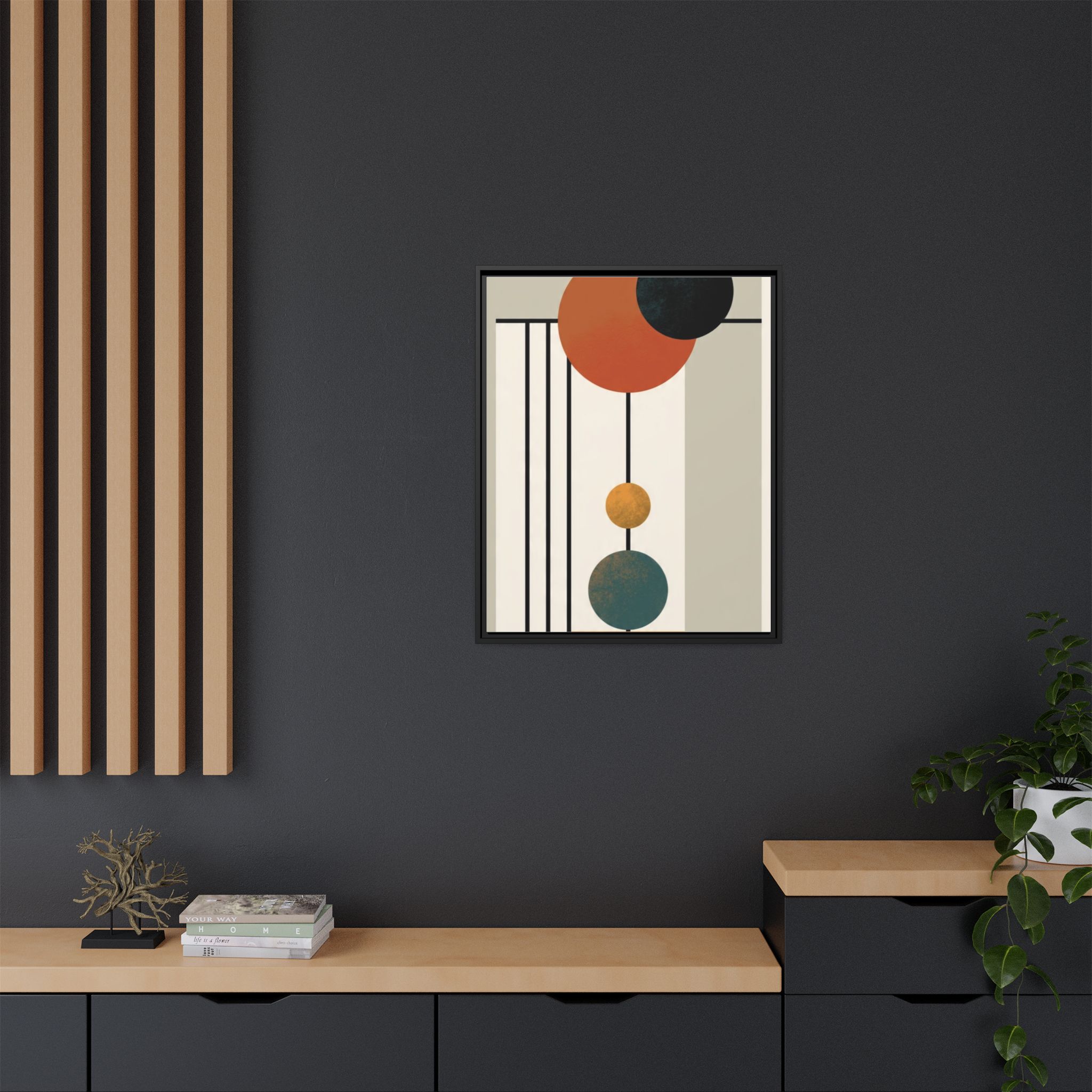 Abstract Geometric Wall Art Print — Matte Framed Canvas - Image 164
