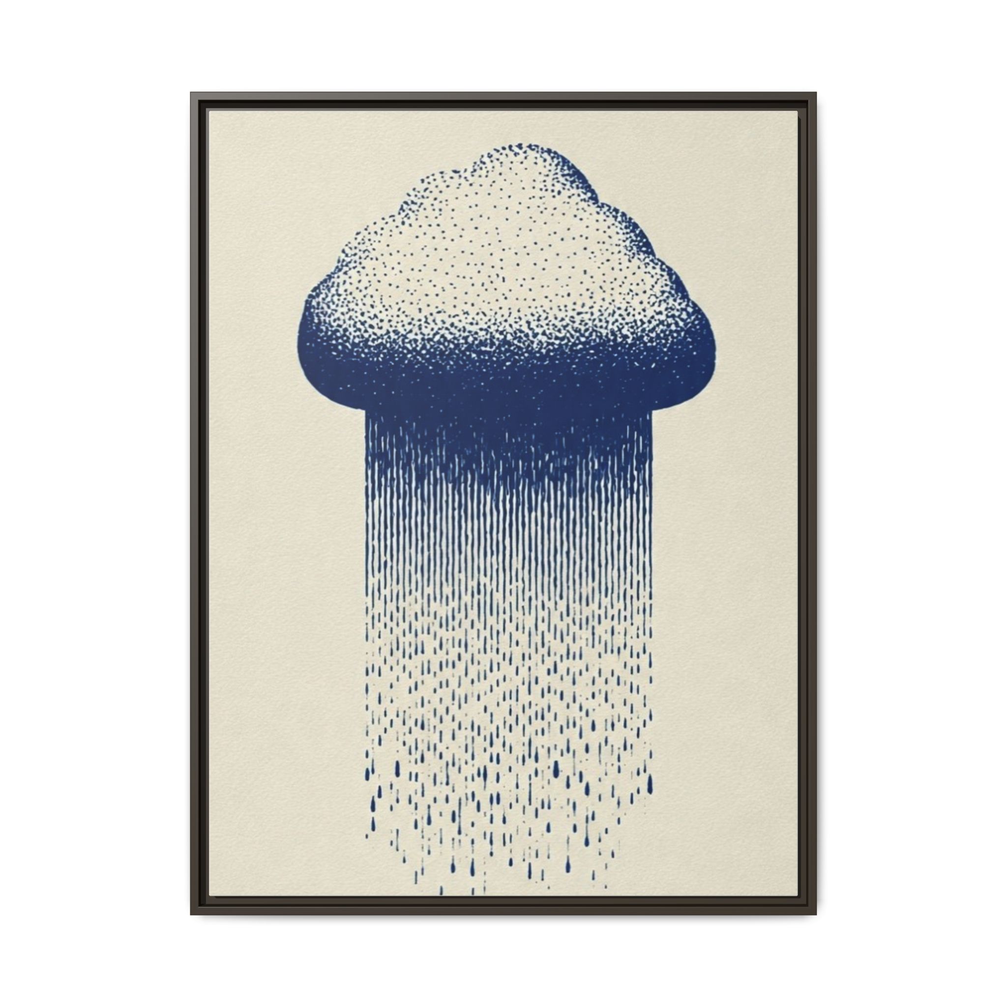Framed Canvas Wall Art — Blue Rain Cloud Minimalist Print - Image 25