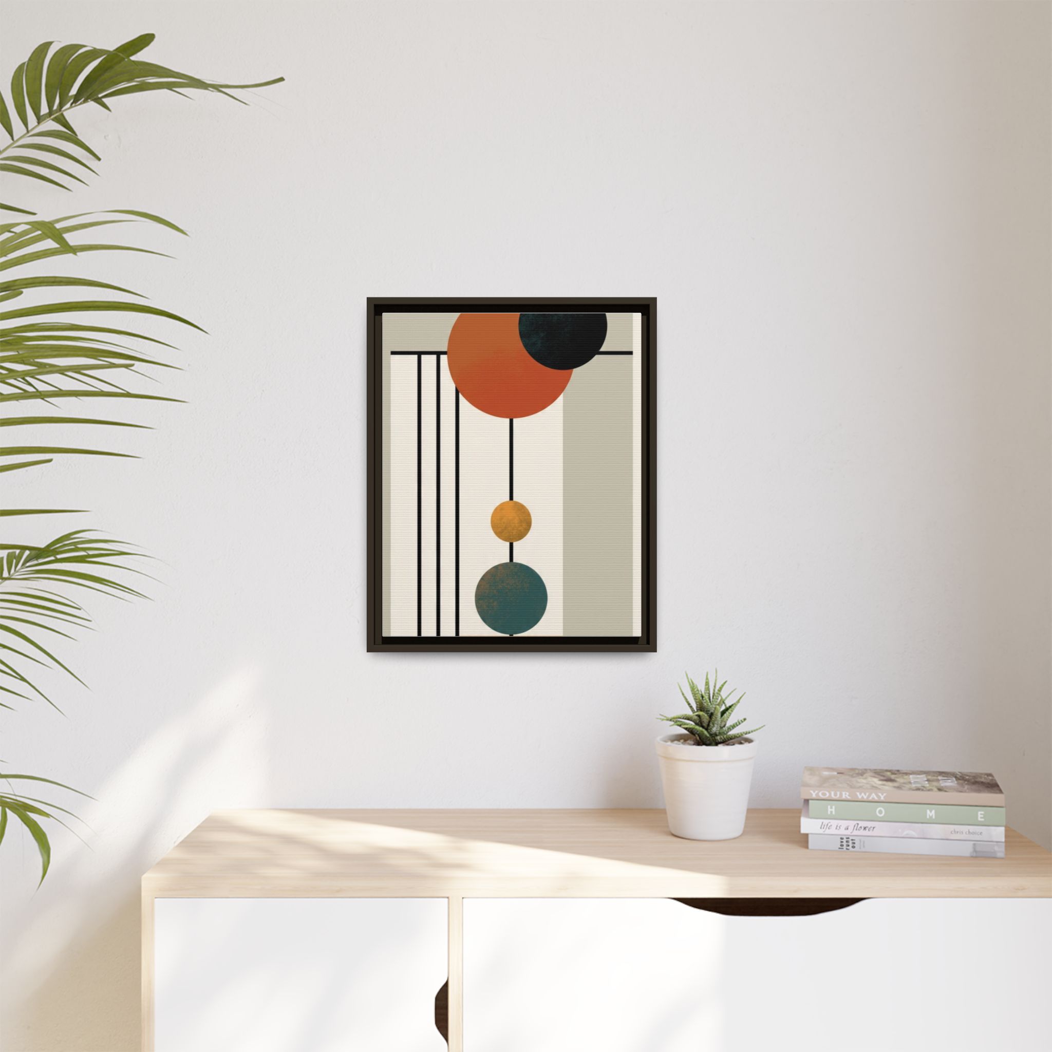Abstract Geometric Wall Art Print — Matte Framed Canvas - Image 155