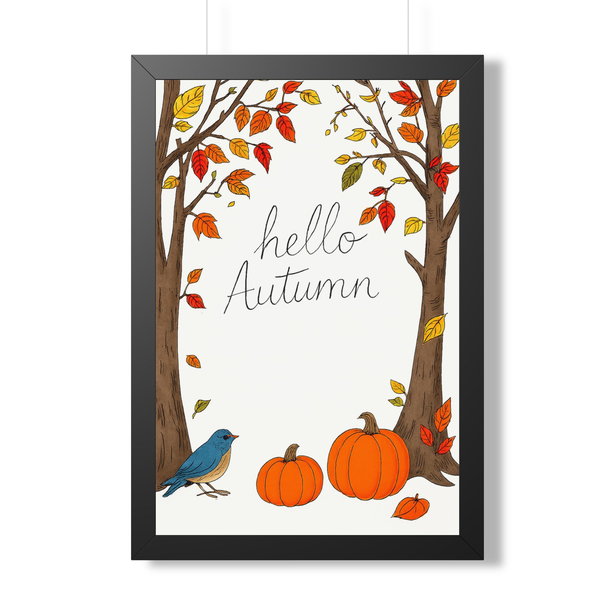 Hello Autumn Framed Poster — Fall Pumpkin & Tree Wall Art - Image 8