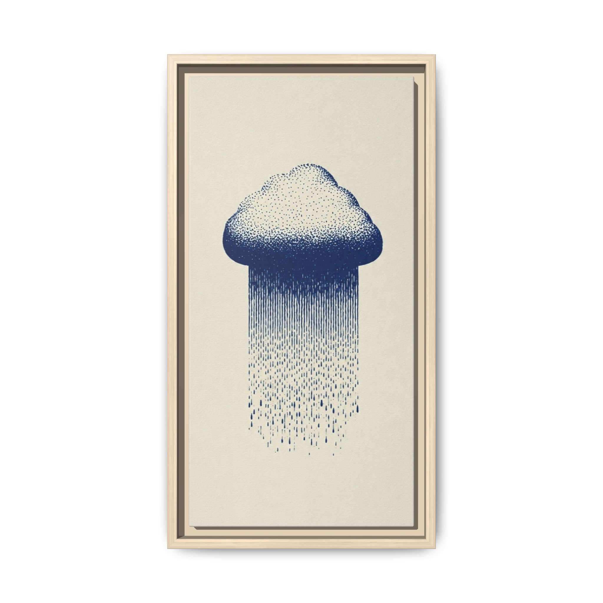 Framed Canvas Wall Art — Blue Rain Cloud Minimalist Print - Image 89