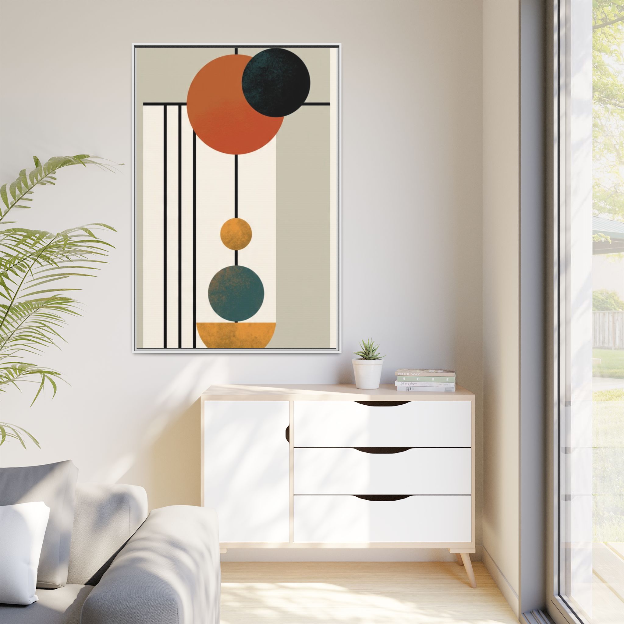 Abstract Geometric Wall Art Print — Matte Framed Canvas - Image 55