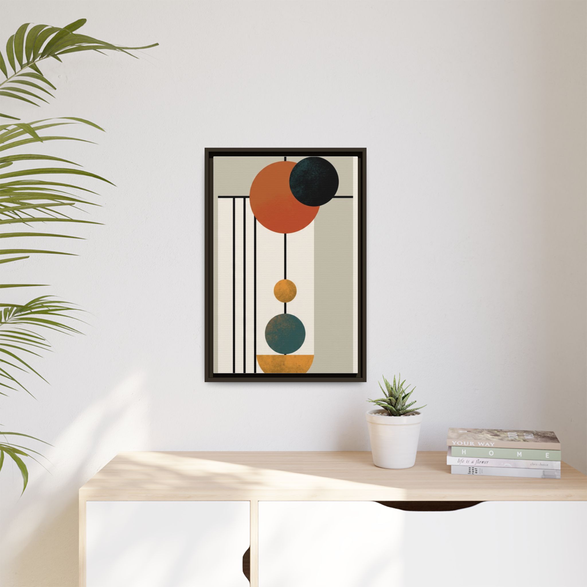 Abstract Geometric Wall Art Print — Matte Framed Canvas - Image 231