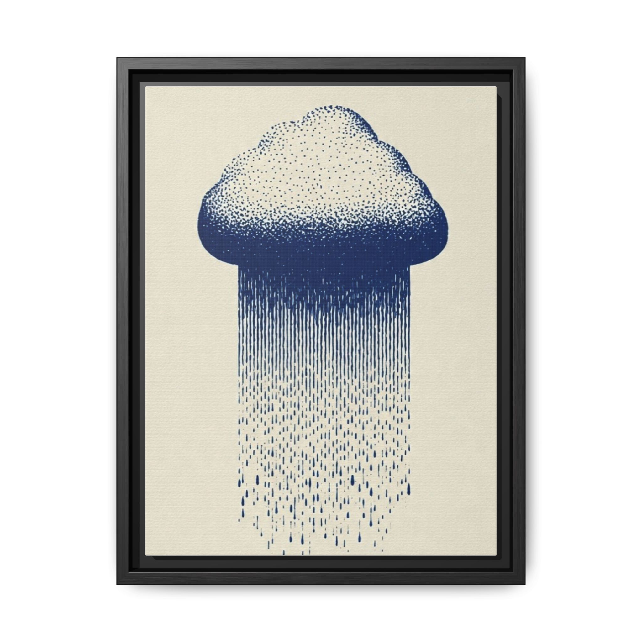 Framed Canvas Wall Art — Blue Rain Cloud Minimalist Print - Image 69
