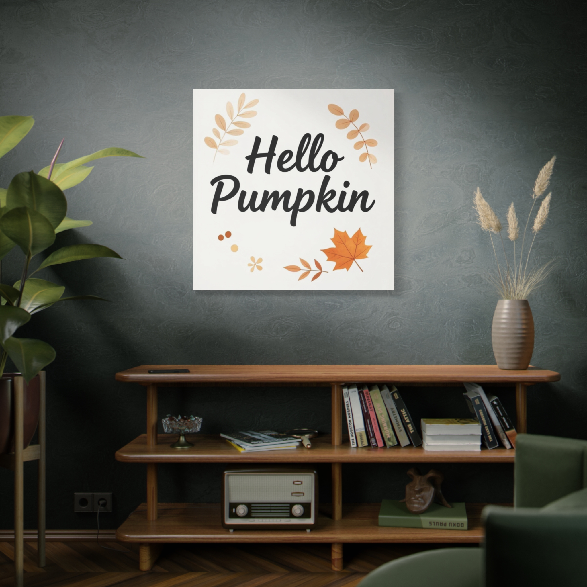 Hello Pumpkin Fall Canvas Wall Art - Image 5