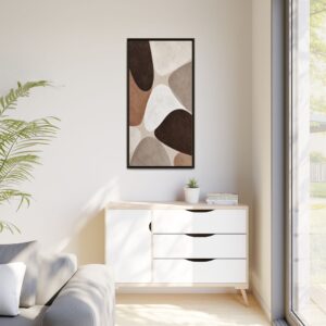 Abstract Earth-Tone Framed Canvas Art - Modern Neutral Wall Decor