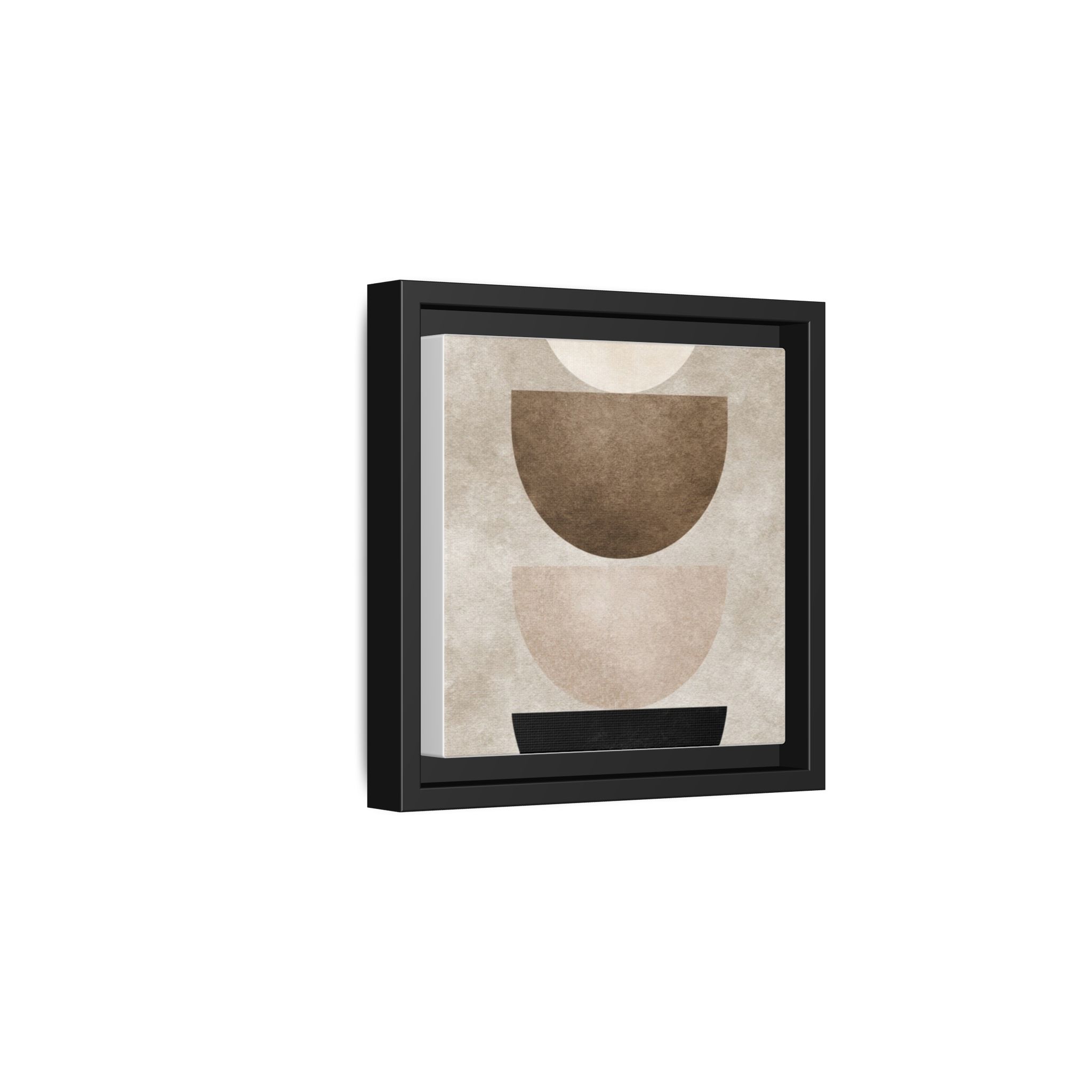 Abstract Neutral Geometric Canvas Print — Stacked Circles Framed Wall Art - Image 38