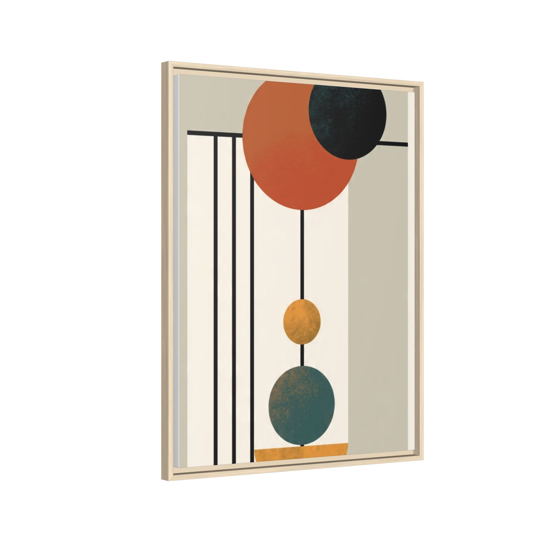 Abstract Geometric Wall Art Print — Matte Framed Canvas - Image 186