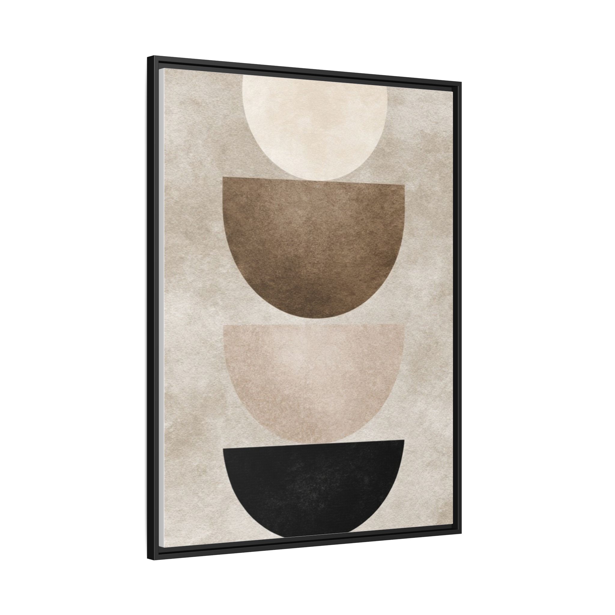 Abstract Neutral Geometric Canvas Print — Stacked Circles Framed Wall Art - Image 78