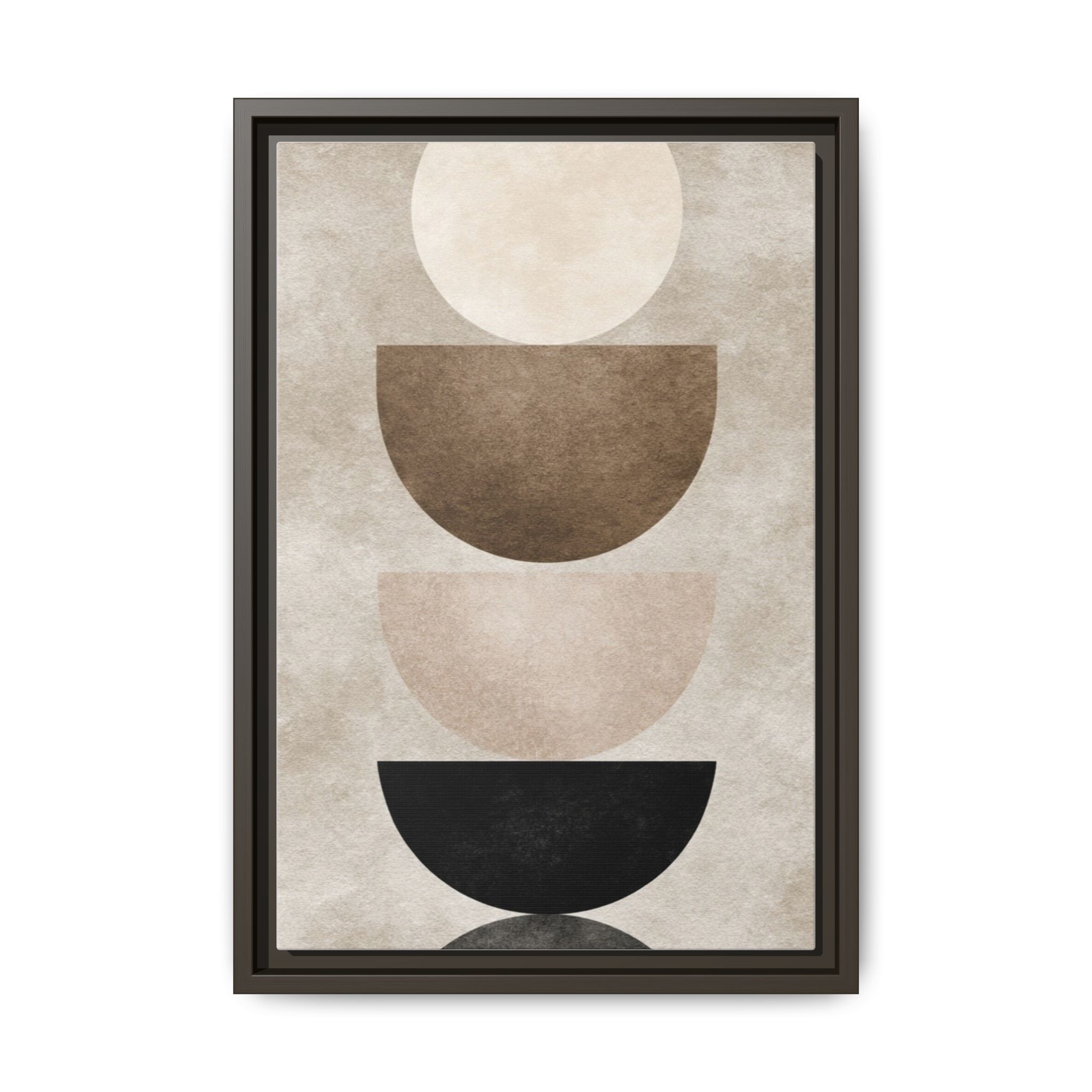Abstract Neutral Geometric Canvas Print — Stacked Circles Framed Wall Art - Image 161
