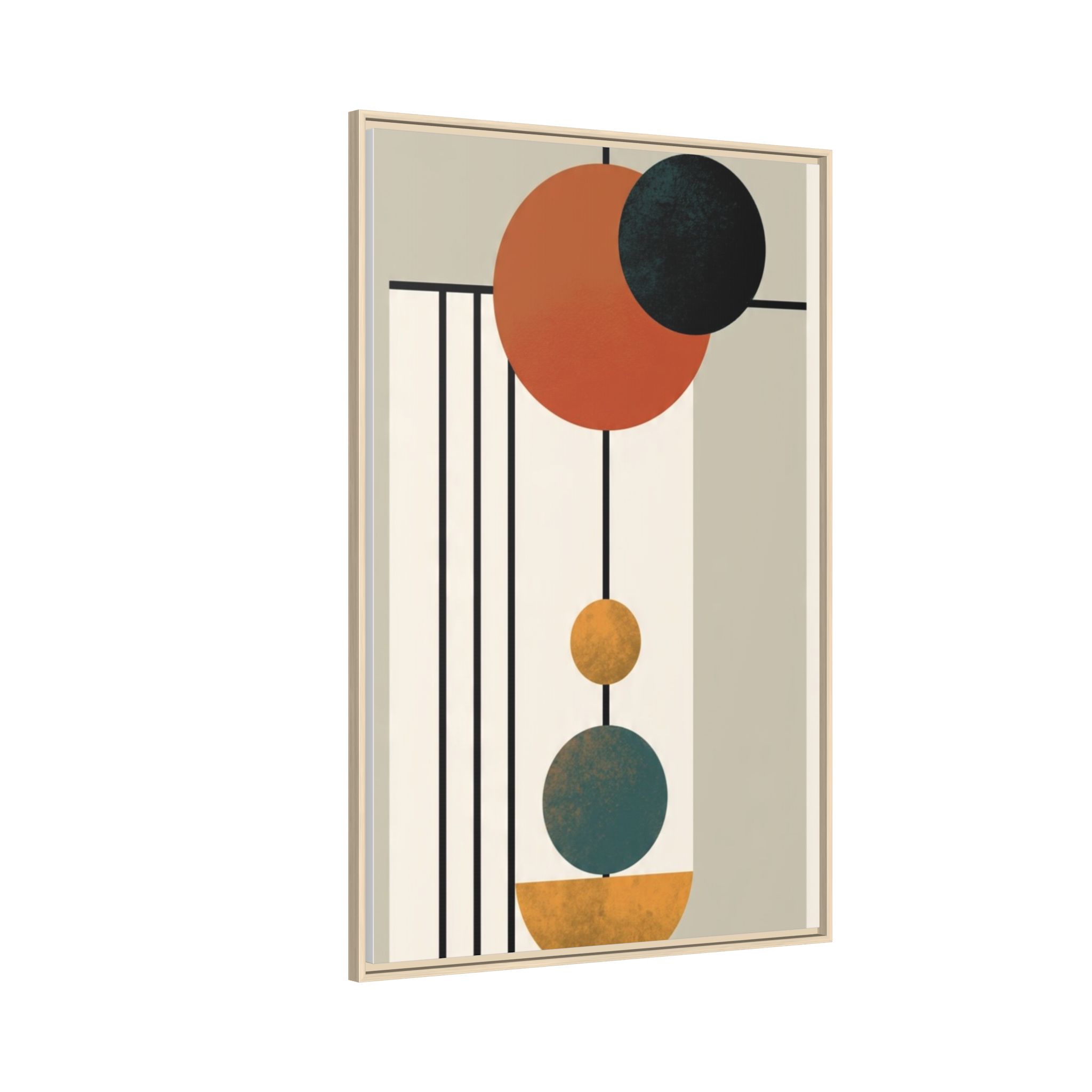 Abstract Geometric Wall Art Print — Matte Framed Canvas - Image 106