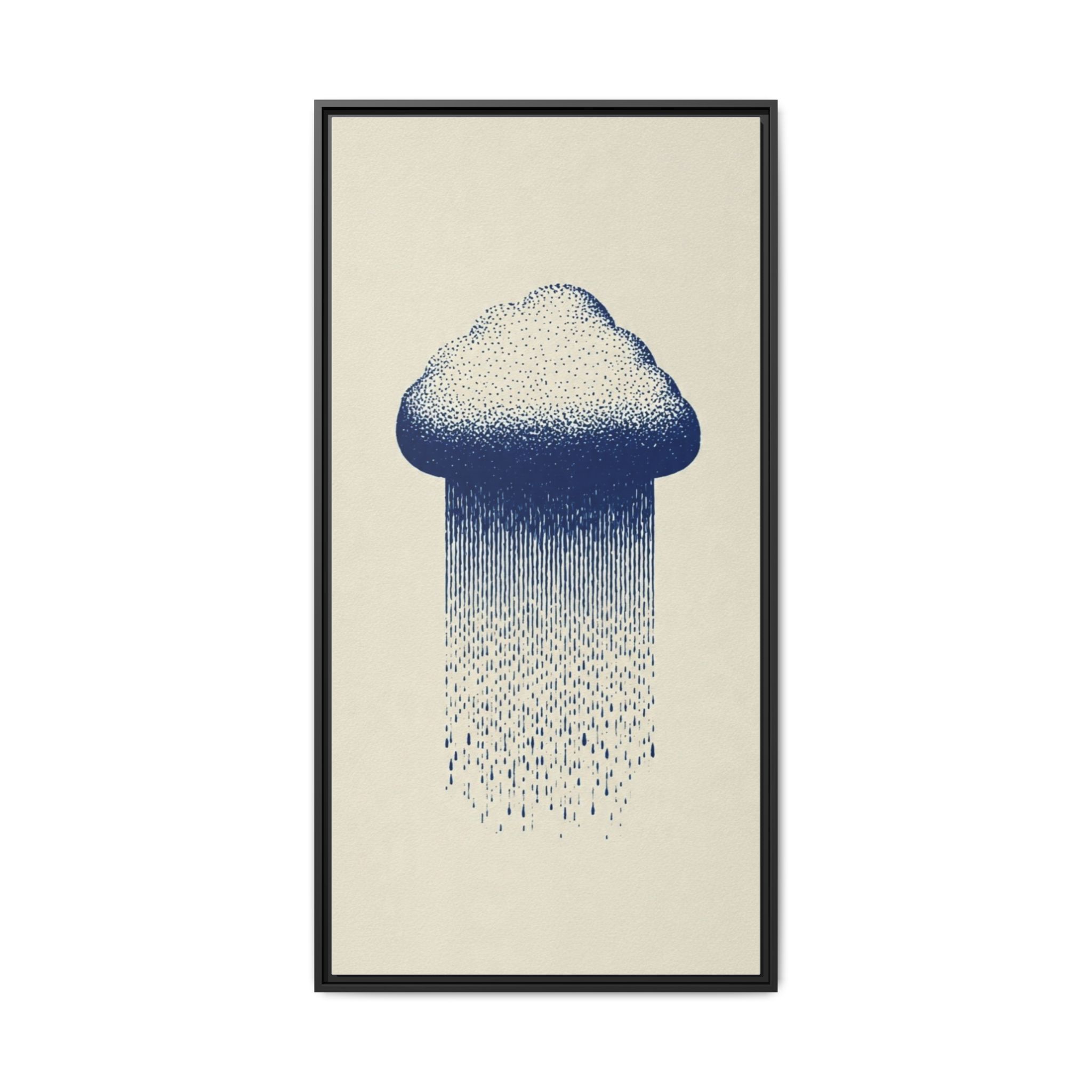 Framed Canvas Wall Art — Blue Rain Cloud Minimalist Print - Image 6