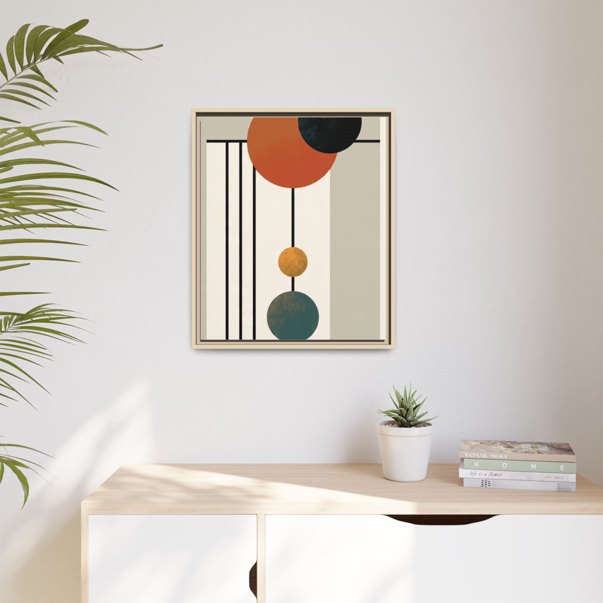 Abstract Geometric Wall Art Print — Matte Framed Canvas - Image 211