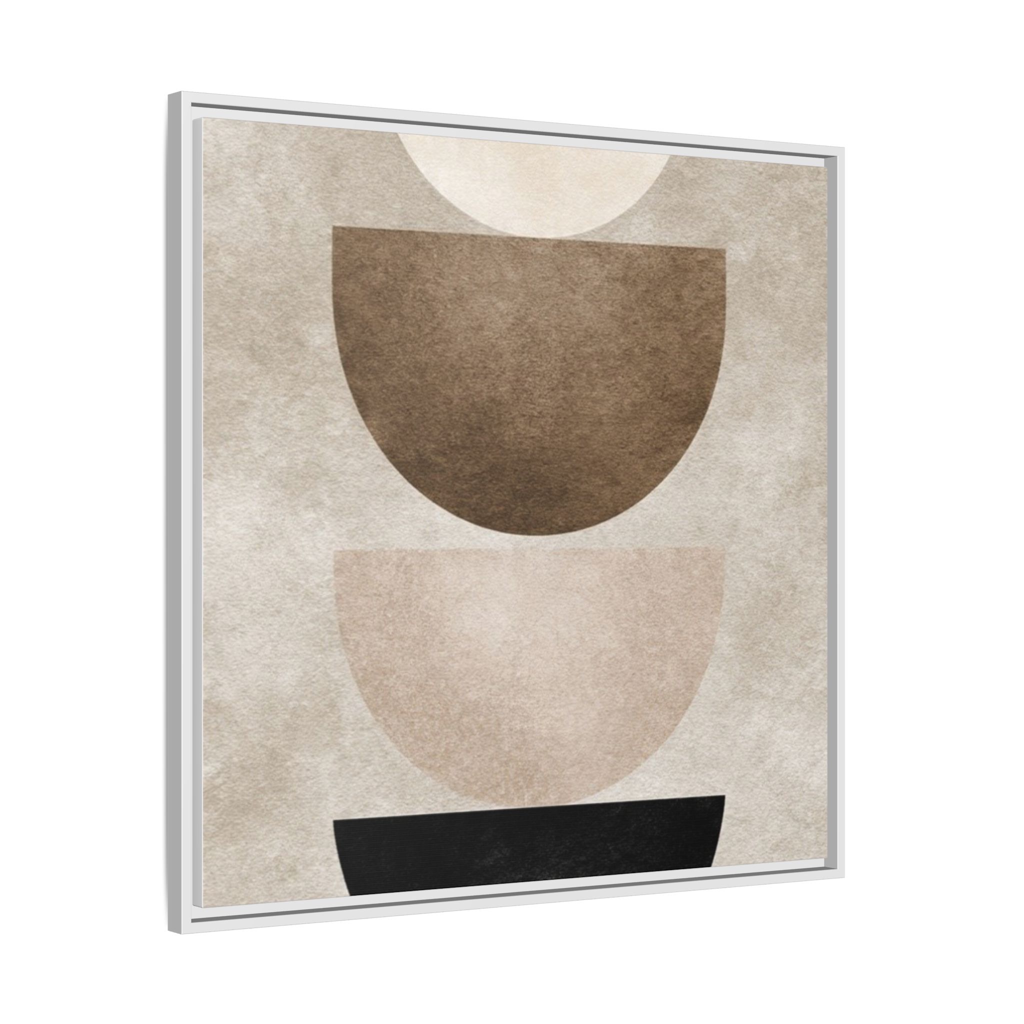 Abstract Neutral Geometric Canvas Print — Stacked Circles Framed Wall Art - Image 62