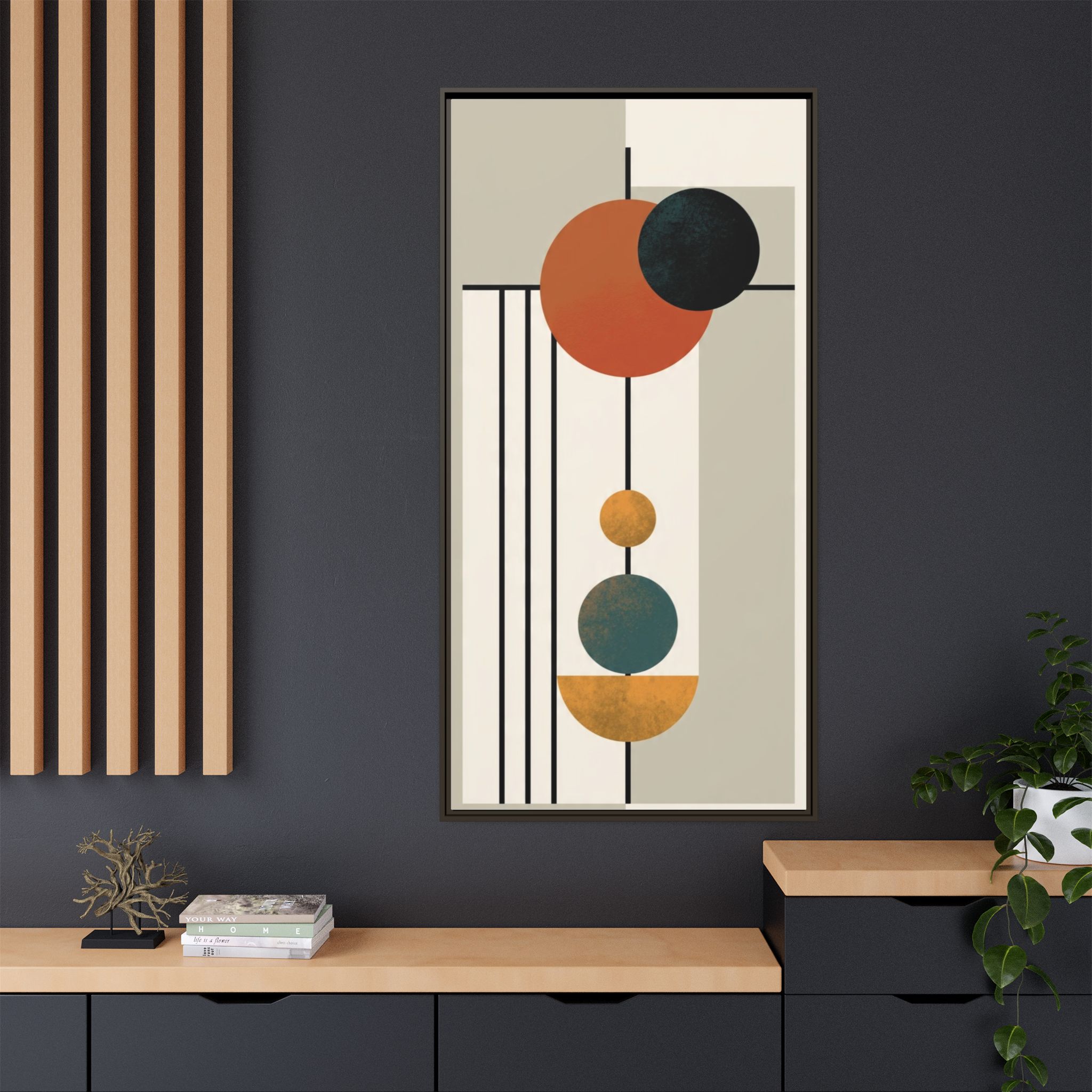 Abstract Geometric Wall Art Print — Matte Framed Canvas - Image 44