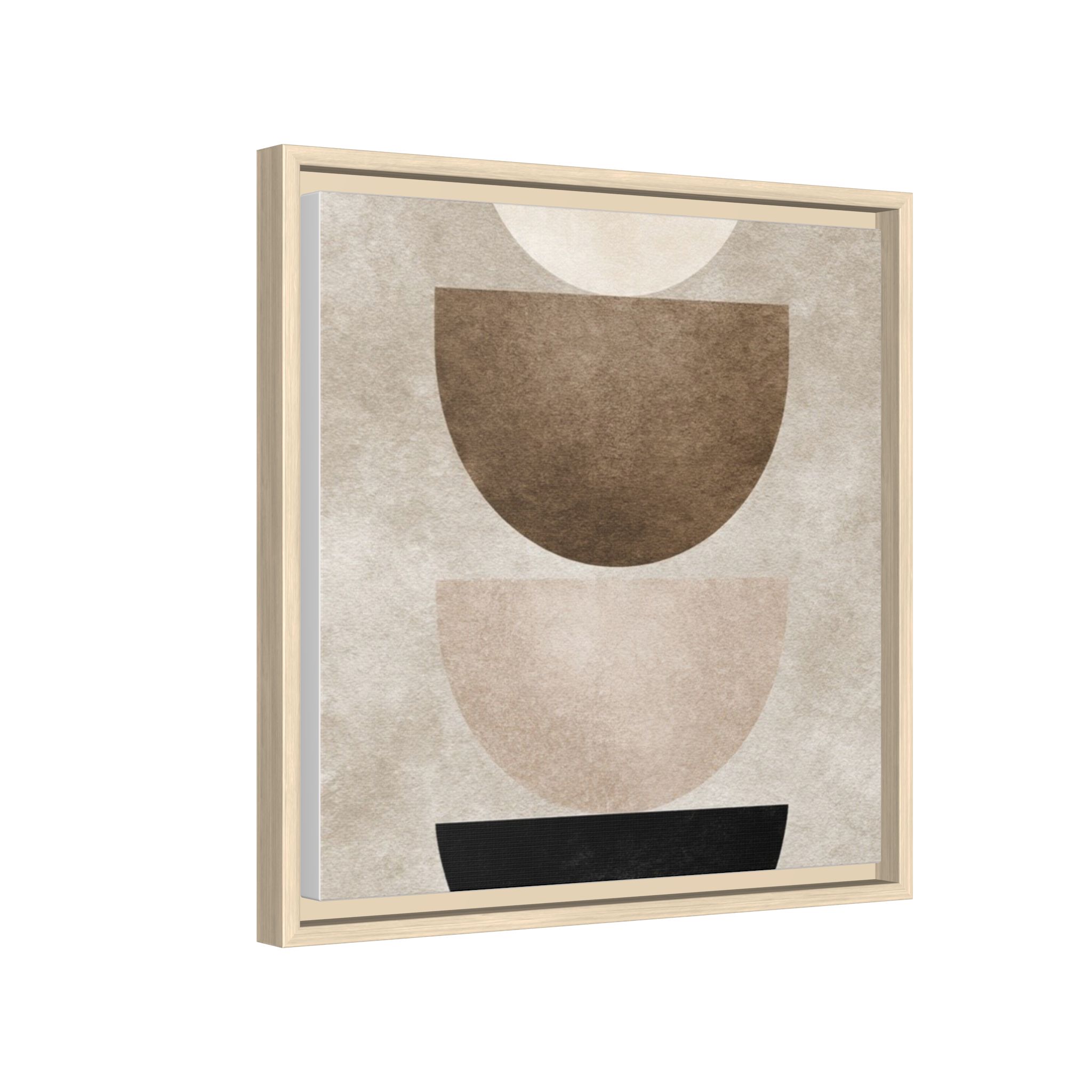 Abstract Neutral Geometric Canvas Print — Stacked Circles Framed Wall Art - Image 130