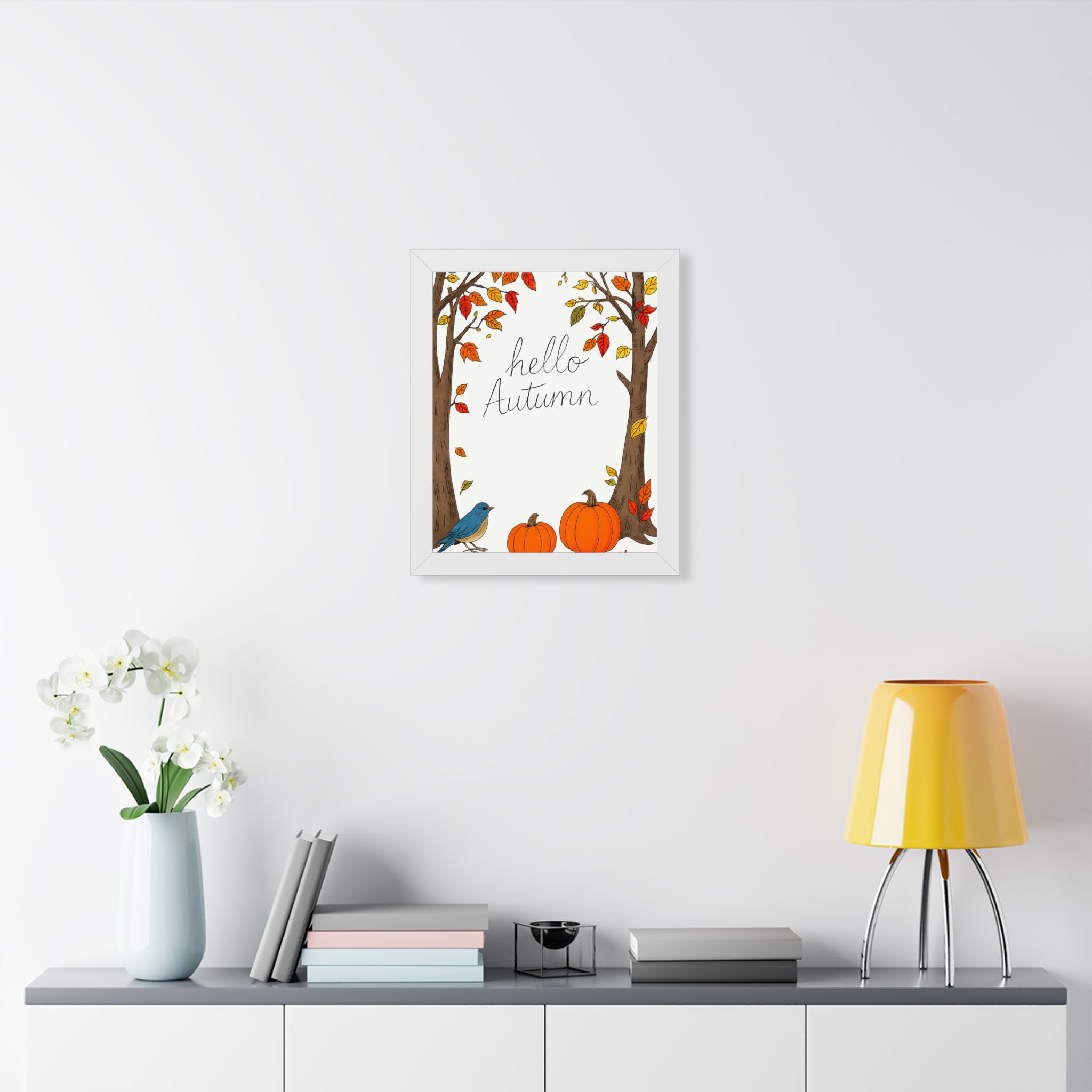 Hello Autumn Framed Poster — Fall Pumpkin & Tree Wall Art - Image 14