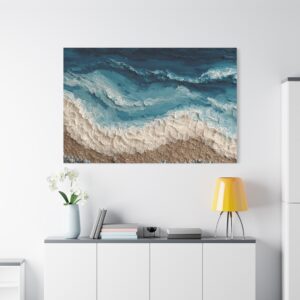 Ocean Waves Beach Canvas Print — Coastal Wall Art for Nautical Home Decor