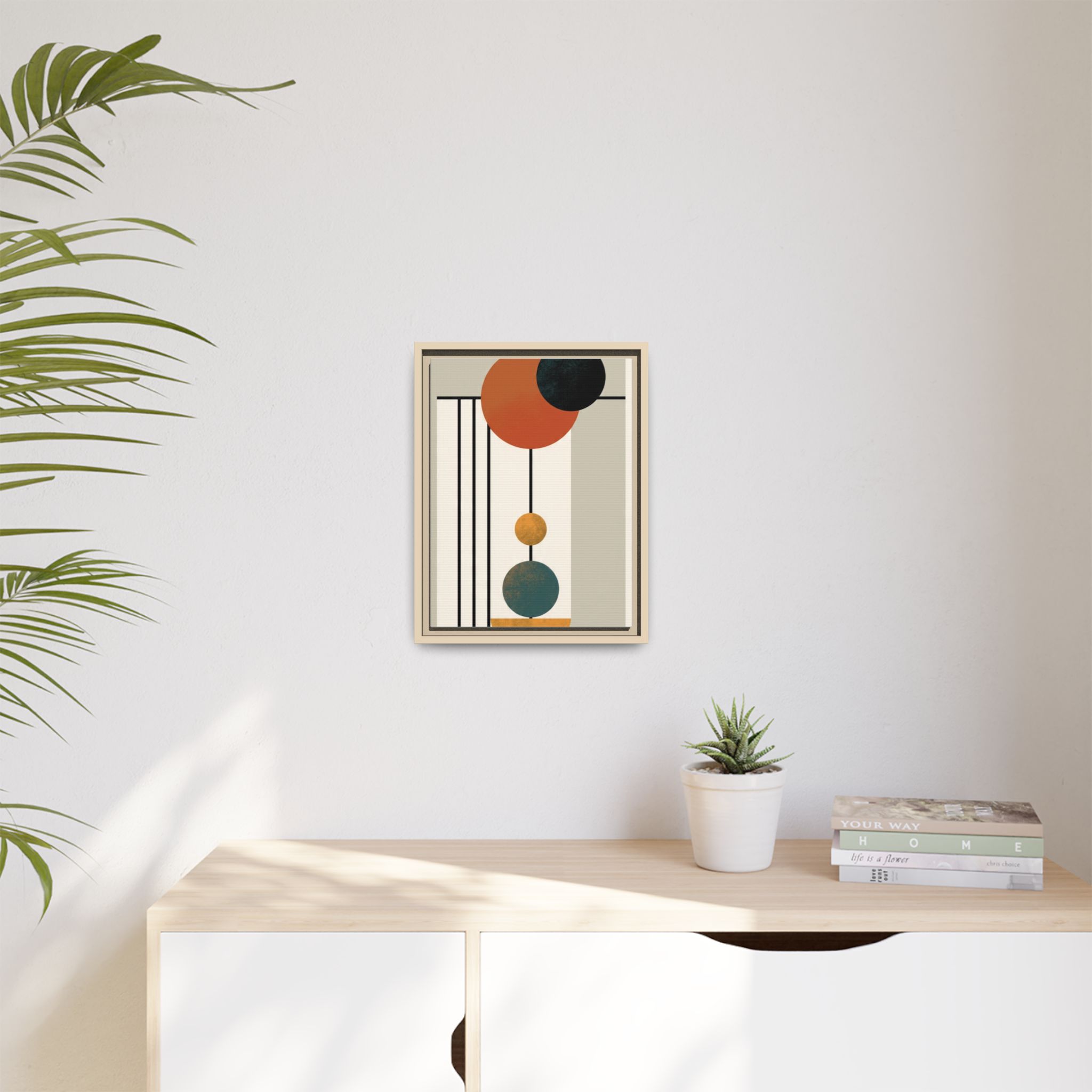 Abstract Geometric Wall Art Print — Matte Framed Canvas - Image 79