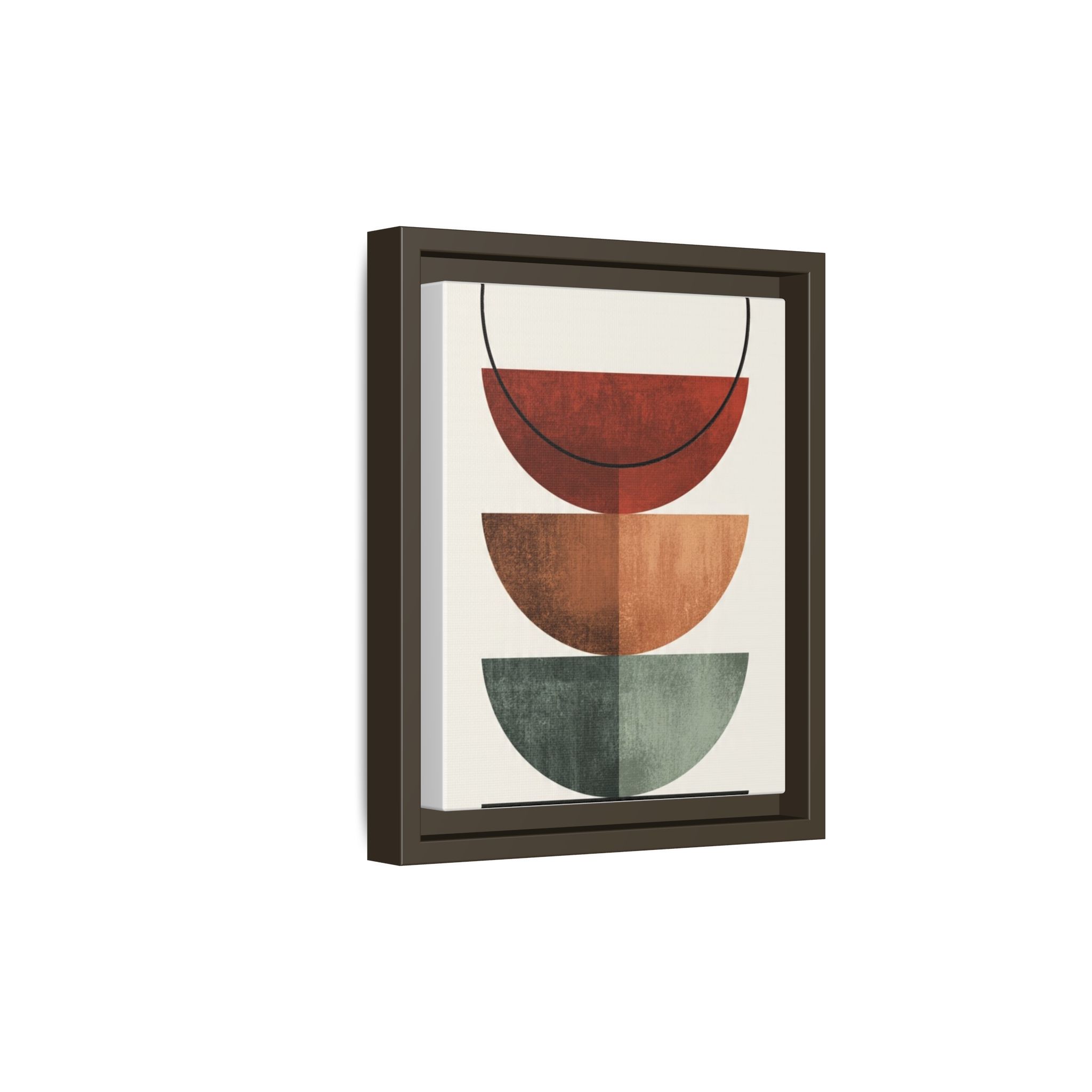 Abstract Stacked Semi-Circles Framed Canvas Wall Art — Mid-Century Modern Geometric Print - Image 158