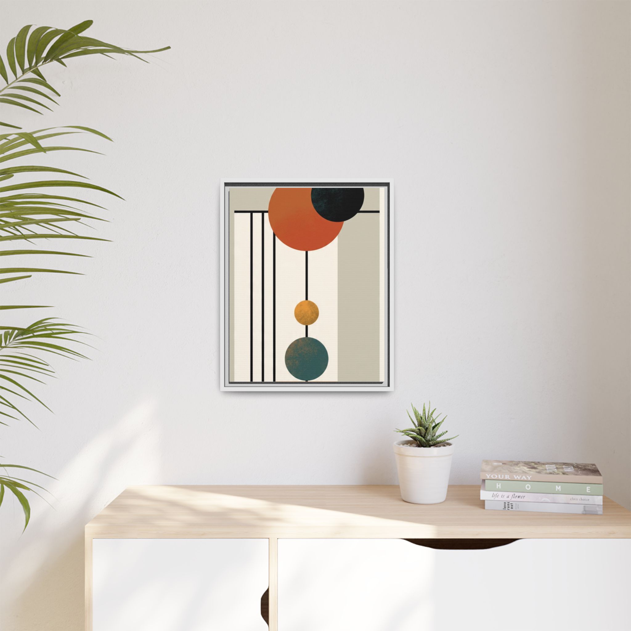 Abstract Geometric Wall Art Print — Matte Framed Canvas - Image 151