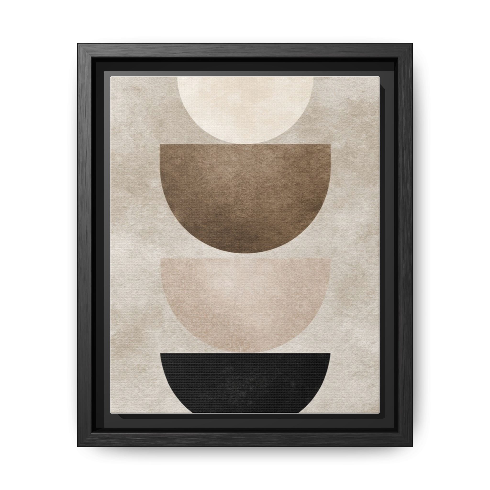 Abstract Neutral Geometric Canvas Print — Stacked Circles Framed Wall Art - Image 197
