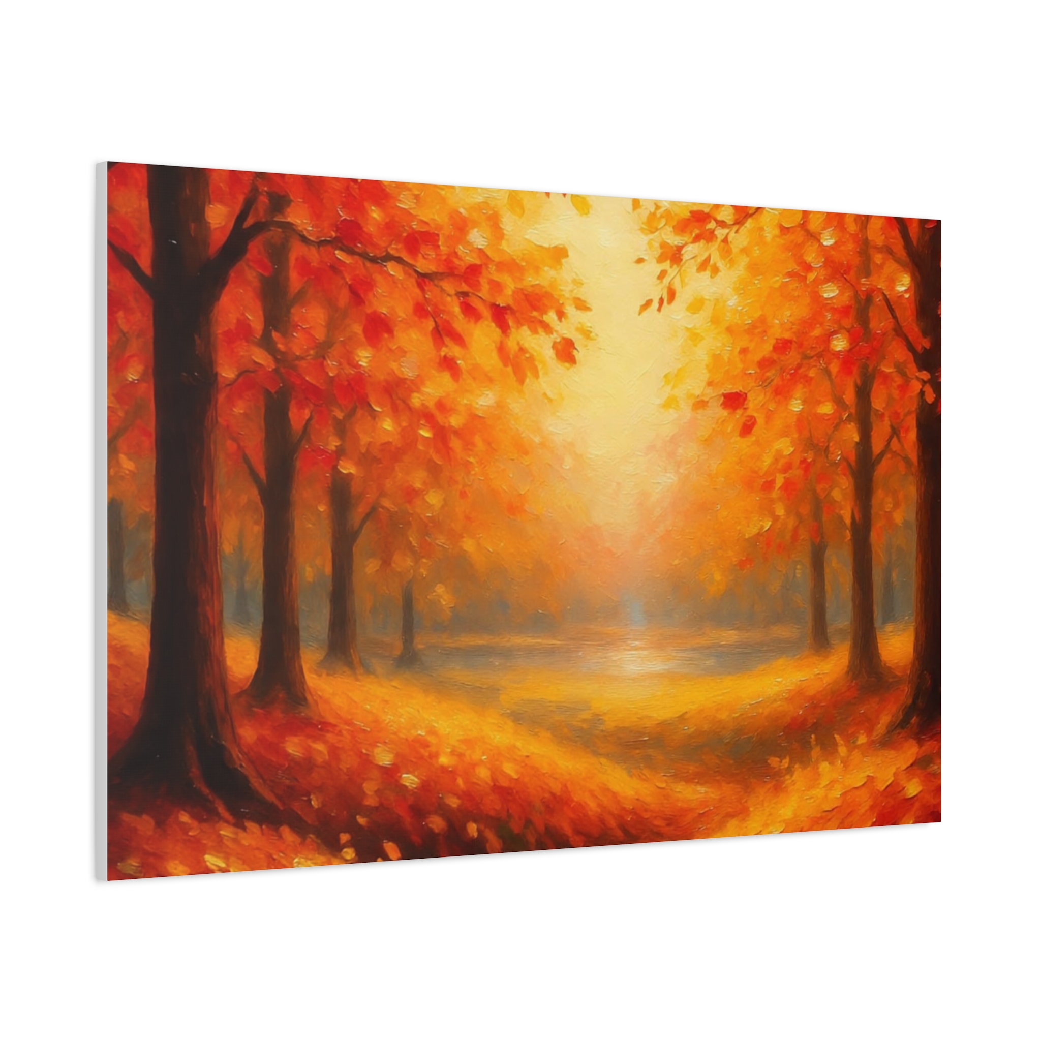 Autumn Forest Canvas Wall Art — Golden Fall Trees Matte Stretched Canvas - Image 6