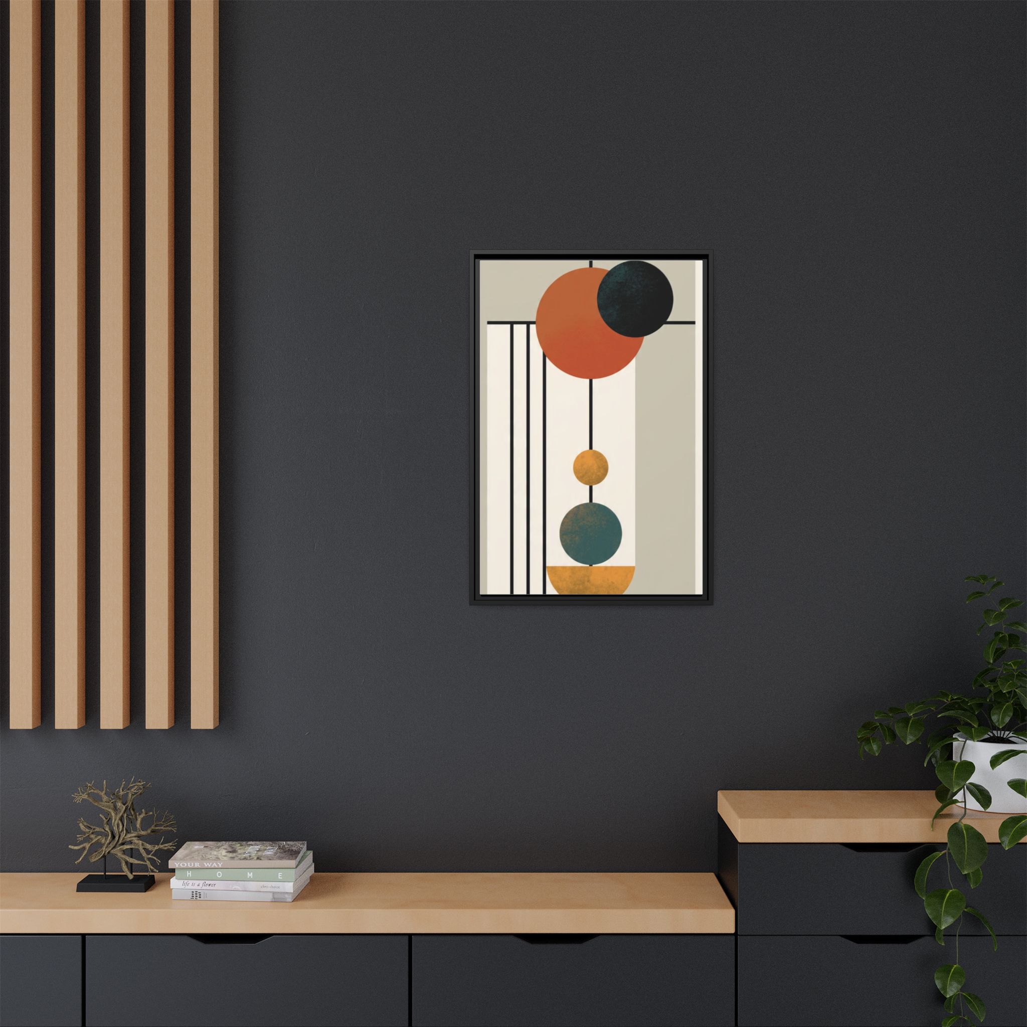 Abstract Geometric Wall Art Print — Matte Framed Canvas - Image 132
