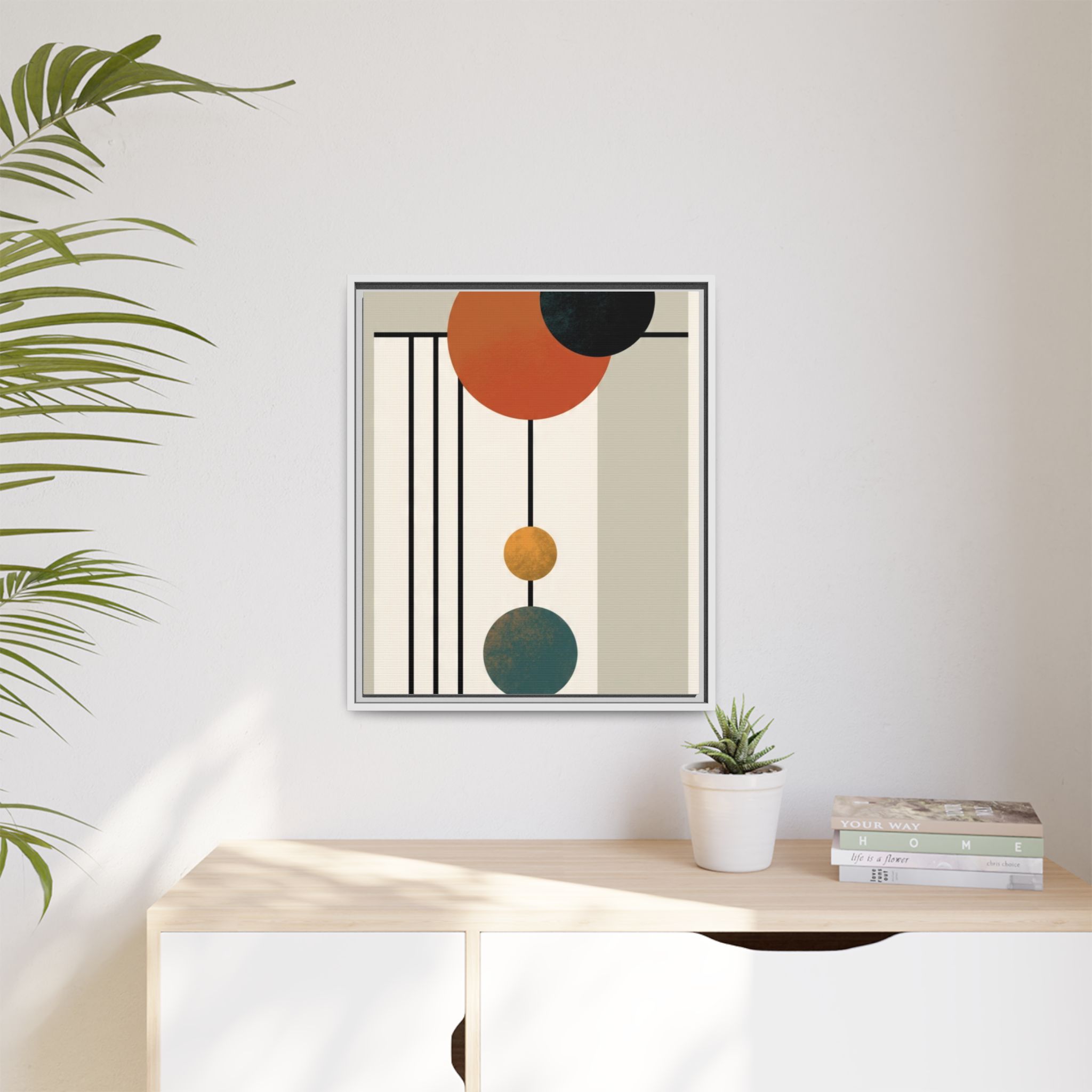 Abstract Geometric Wall Art Print — Matte Framed Canvas - Image 223