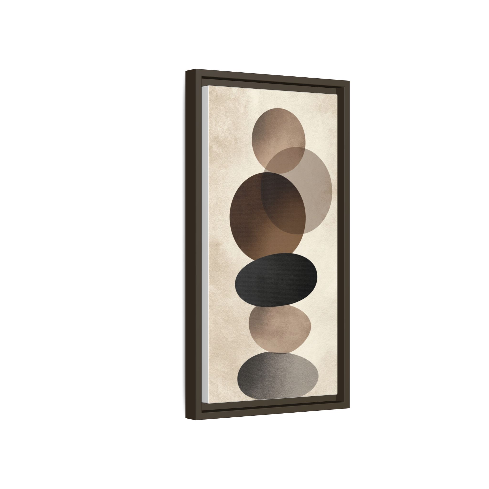 Framed Abstract Circles Matte Canvas Print — Neutral Mid-Century Wall Art - Image 86