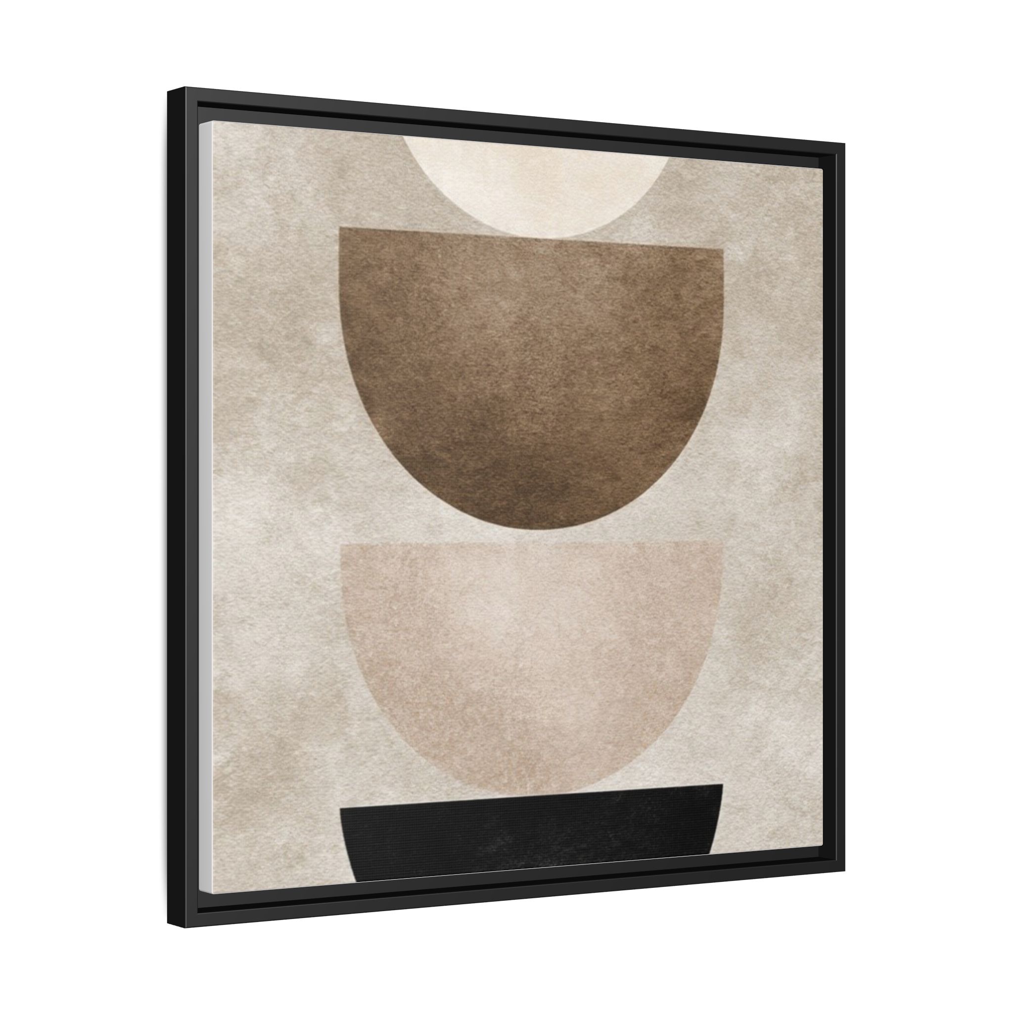 Abstract Neutral Geometric Canvas Print — Stacked Circles Framed Wall Art - Image 22