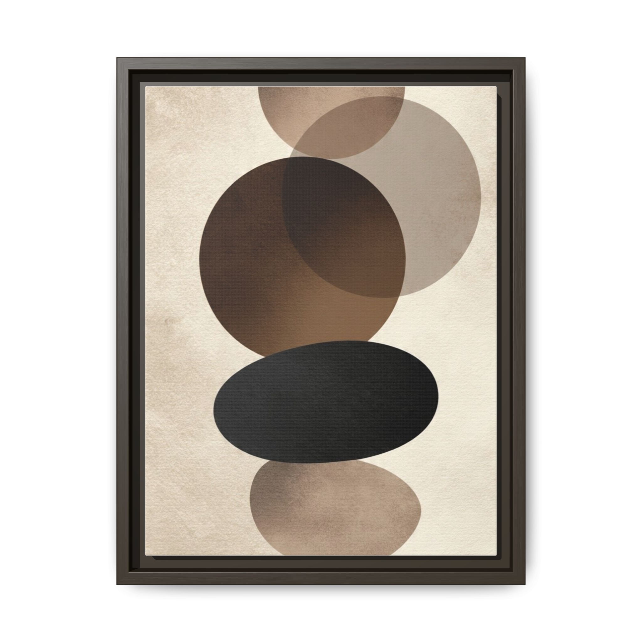 Framed Abstract Circles Matte Canvas Print — Neutral Mid-Century Wall Art - Image 73